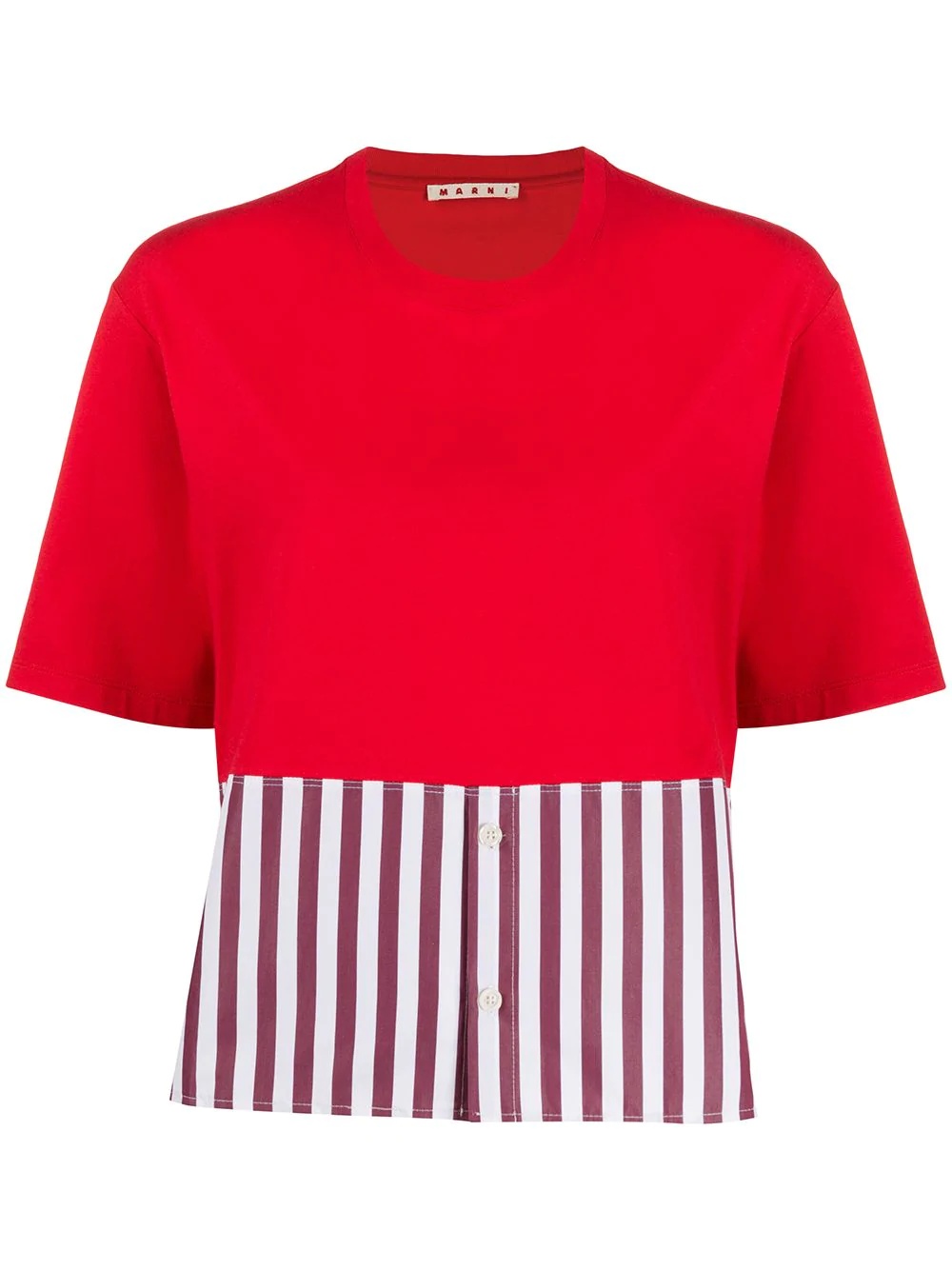 striped-hem T-shirt - 1