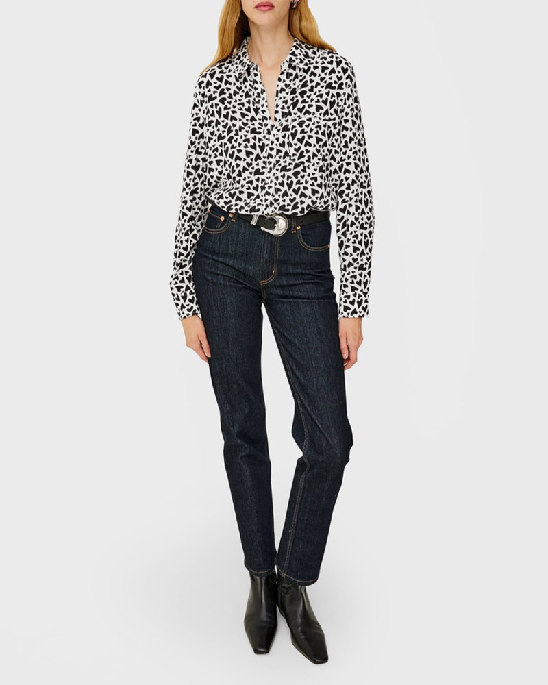 Rails Kathryn Heart-Print Button-Front Shirt outlook