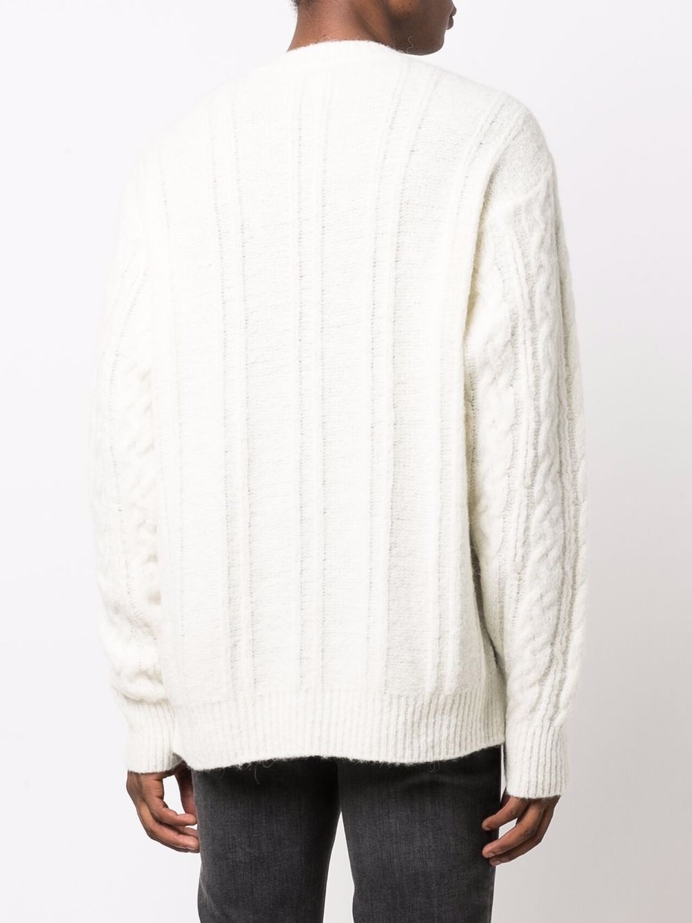 cable-knit crew-neck sweater - 4