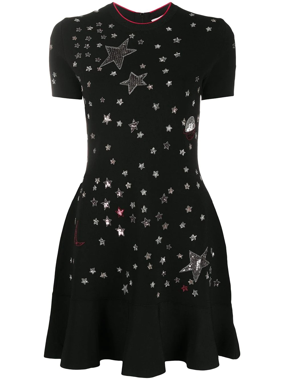 star-embroidered dress - 1