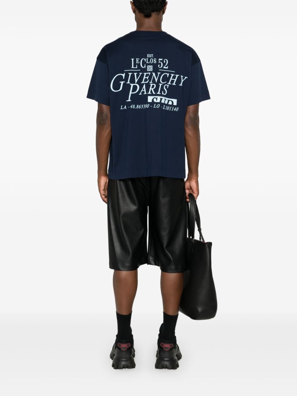 Tシャツ・カットソー Givenchy Navy Short-Sleeved T-Shirt With Logo Givenchy Short sleeve t-shirts for Men | Online Sale up to