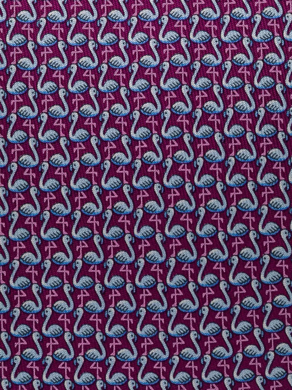 flamingo-print silk tie - 2