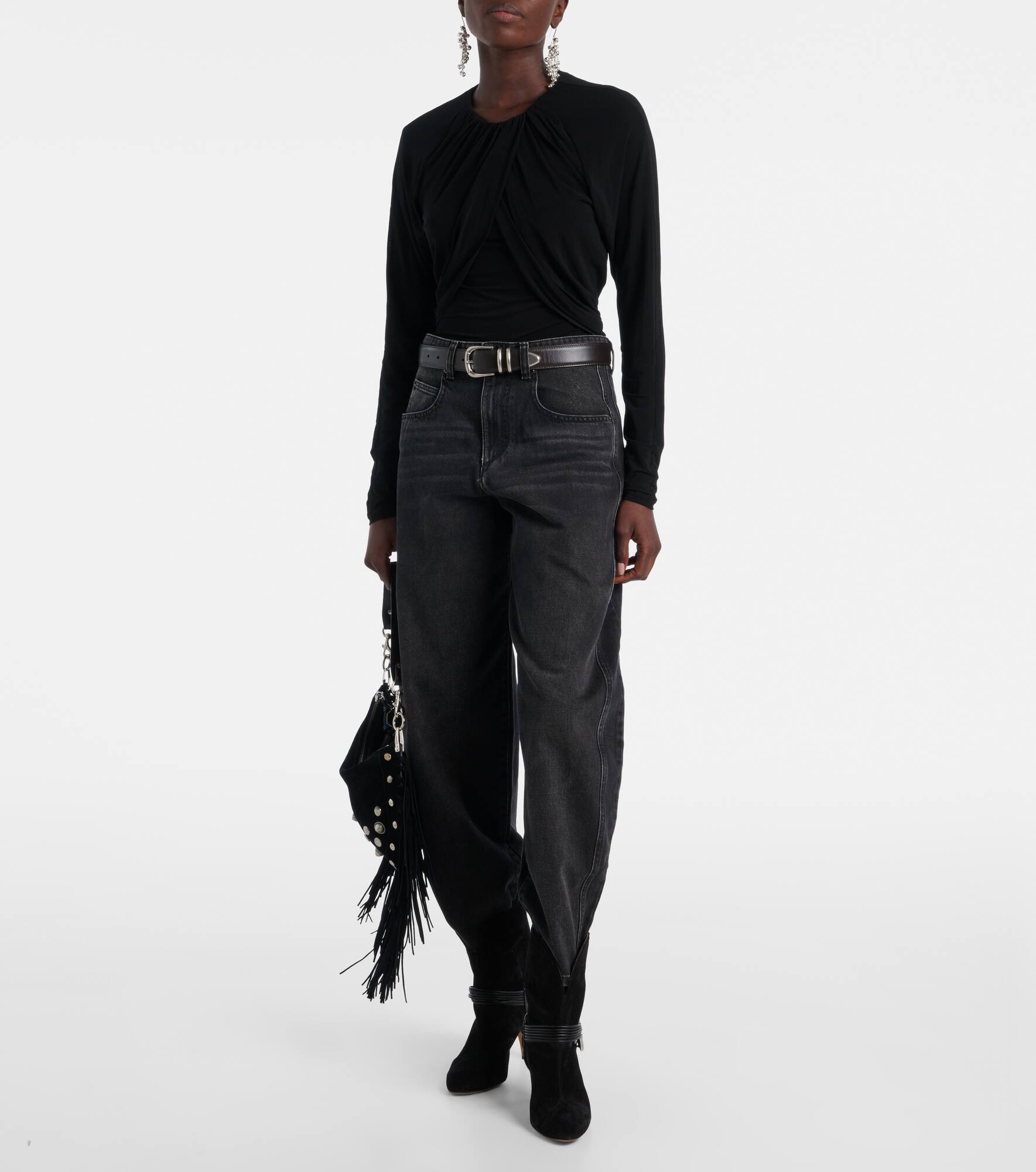 Gaetane draped jersey top - 2