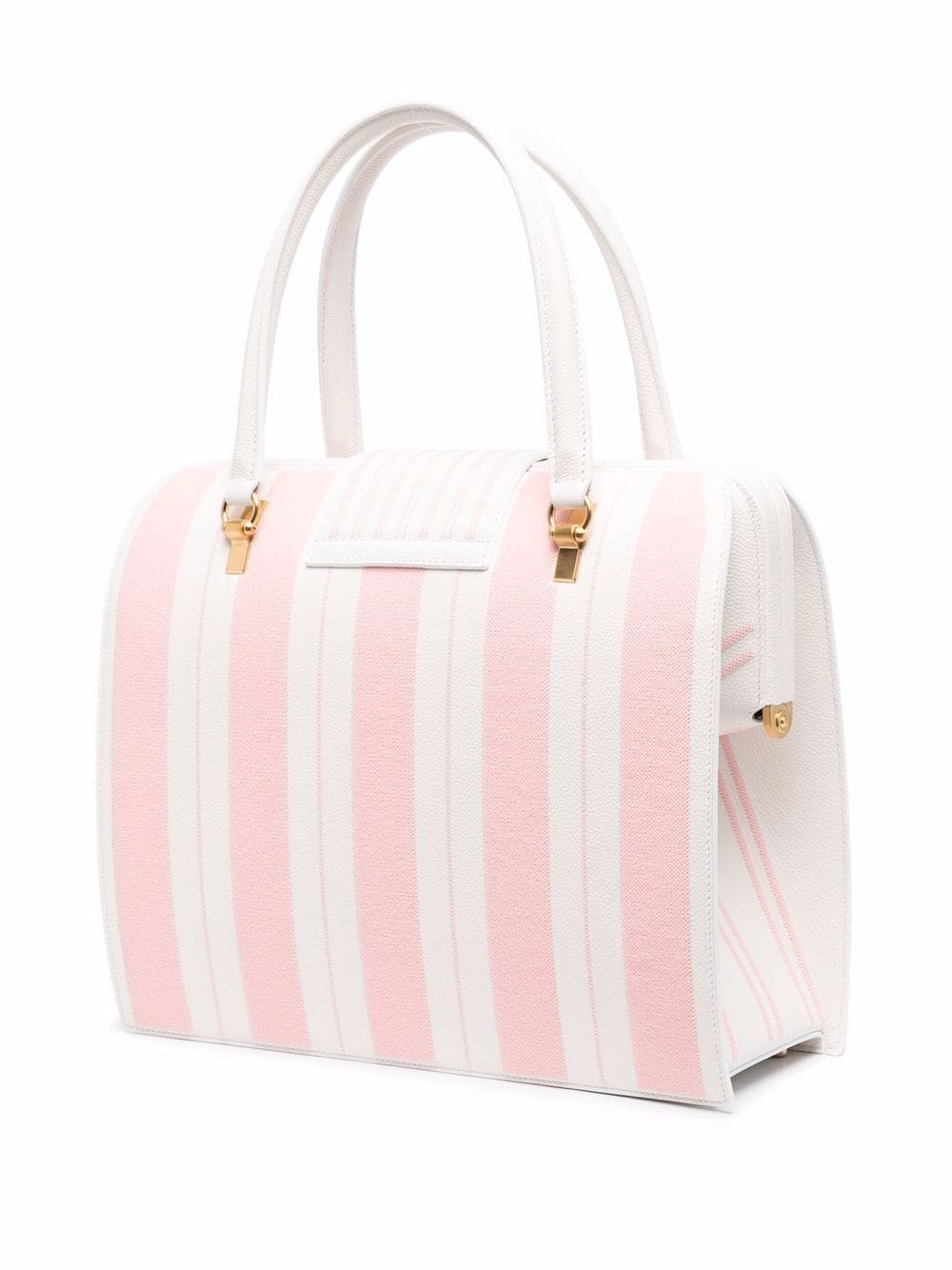 vertical-stripe print tote bag - 3