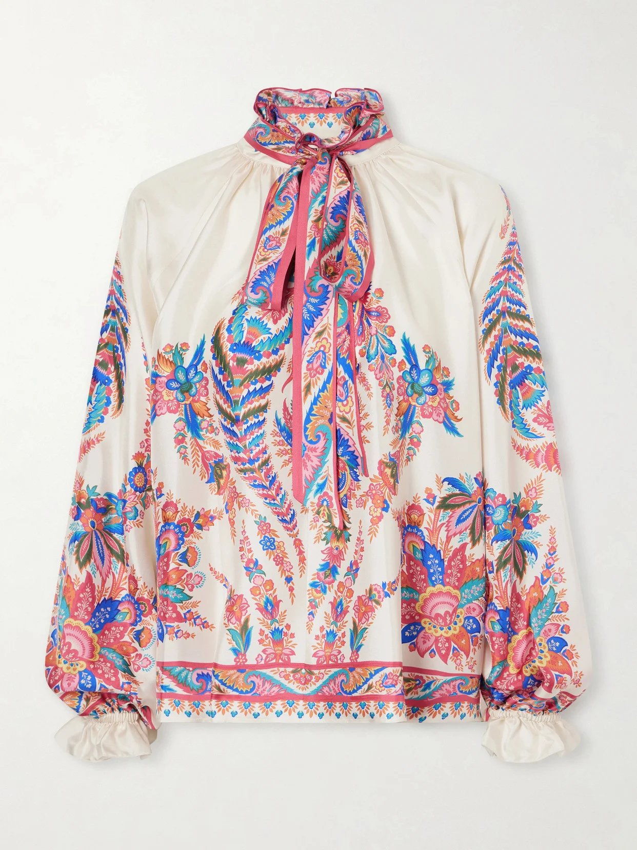 Pussy-bow Paisley-print Silk Blouse - 1