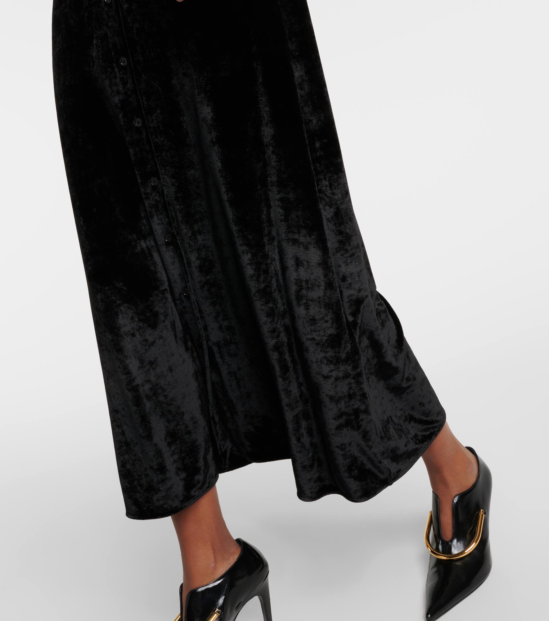 Velvet shirt dress - 5