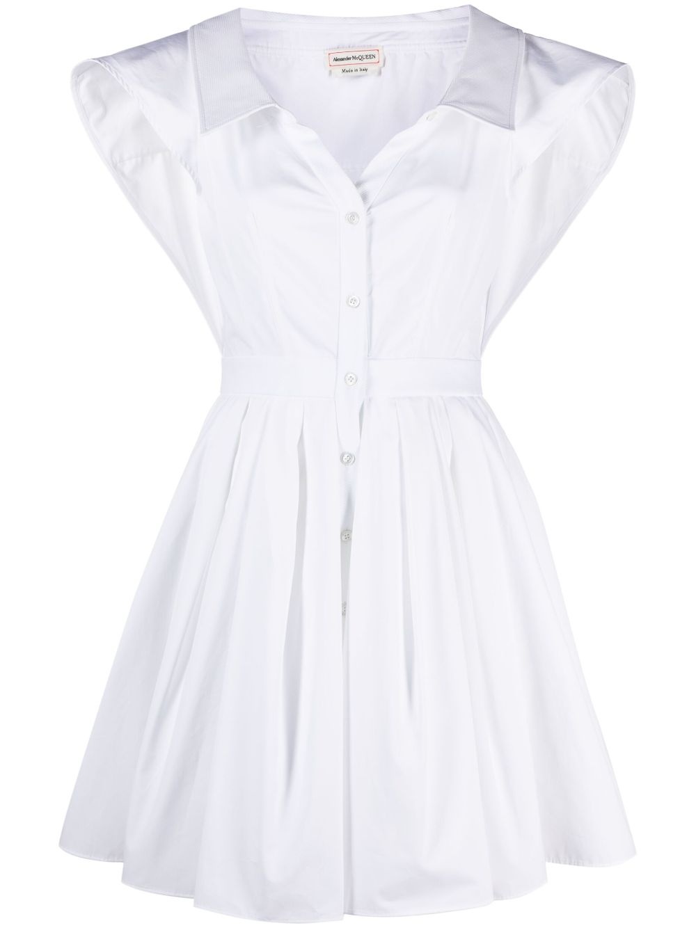 short-sleeve cotton shirtdress - 1