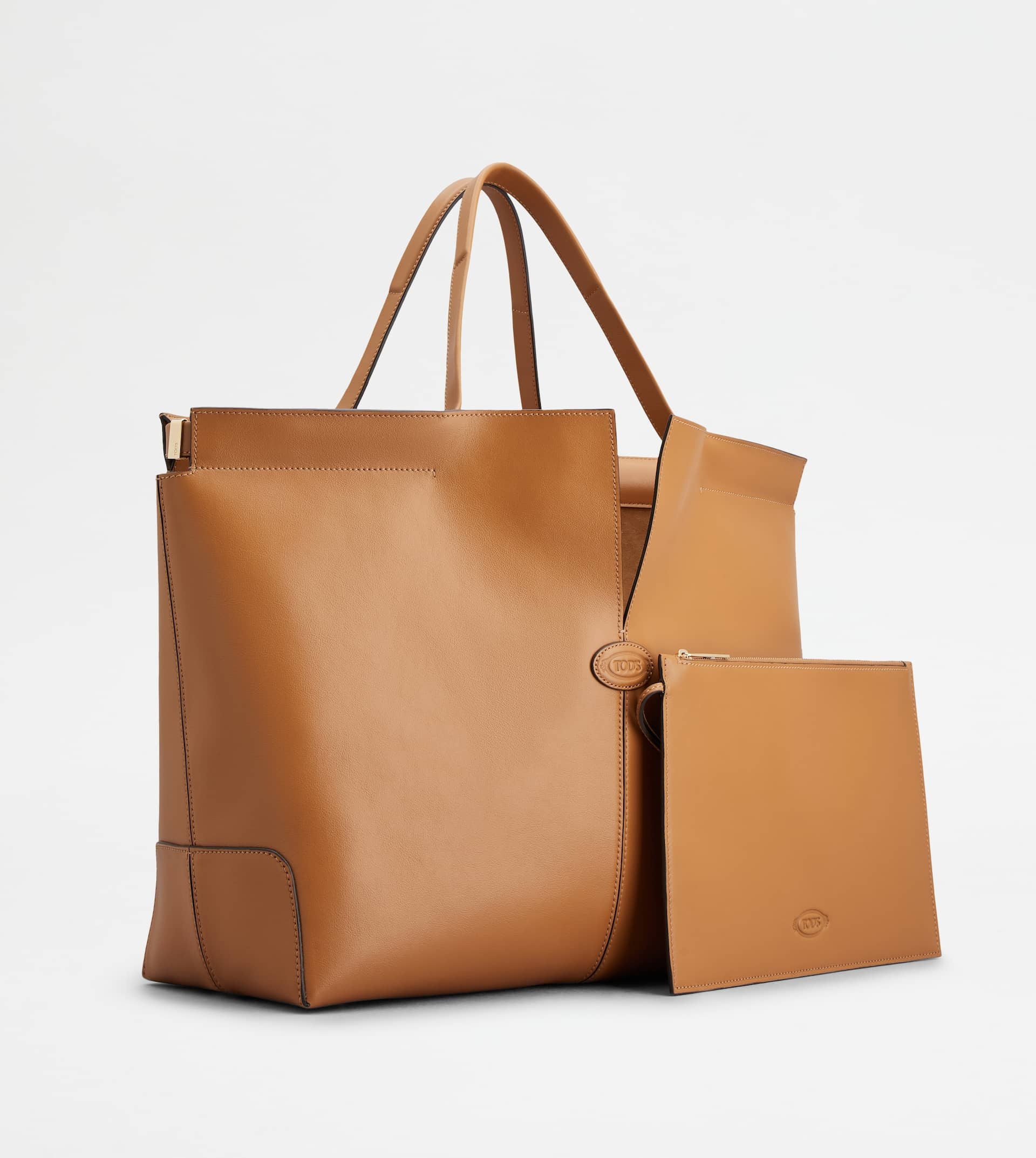 TOD'S DI FOLIO IN LEATHER MEDIUM - BROWN - 5