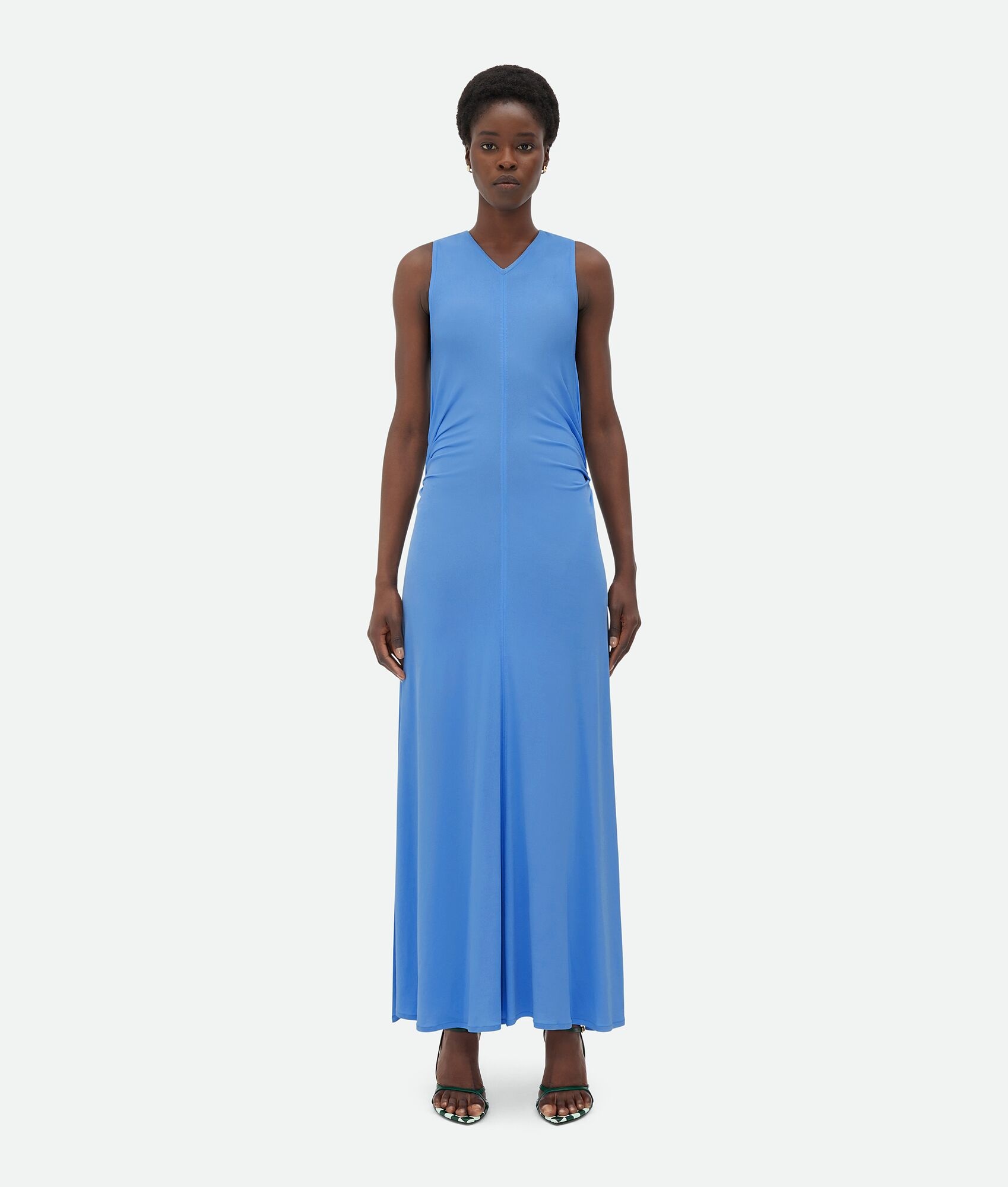 Viscose Jersey Long Dress With Knot Ring - 1