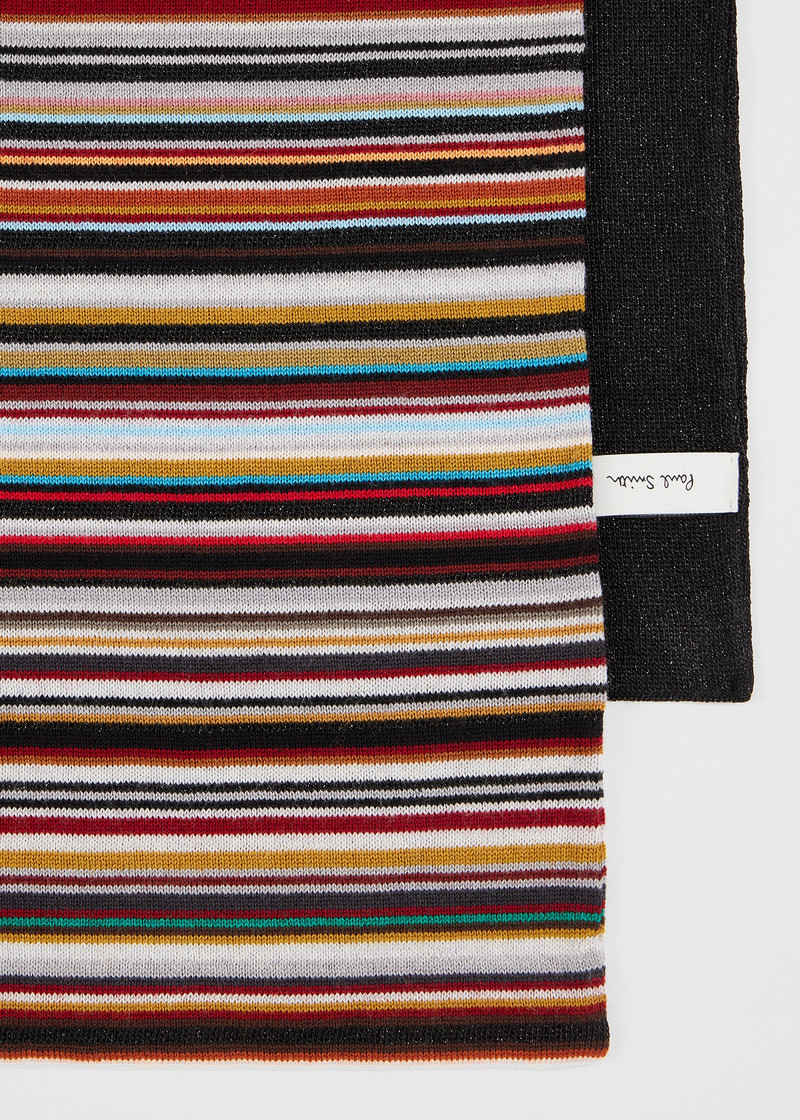 Paul Smith Women's 'Signature Stripe' Glitter Wool-Blend Scarf outlook