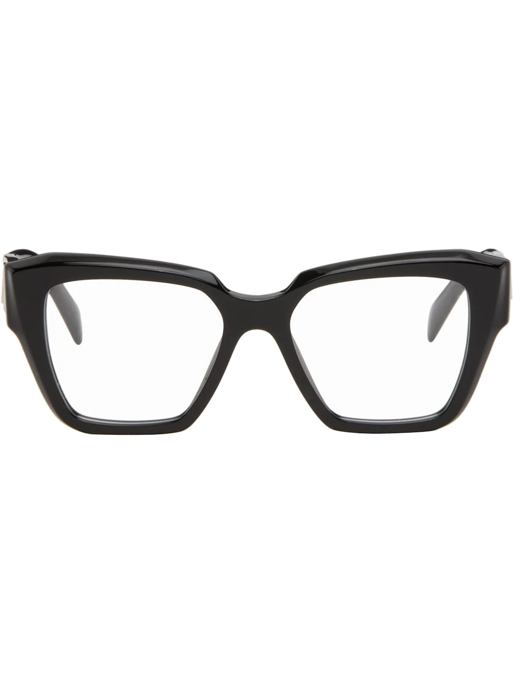 Black Symbole Rectangle Acetate Glasses - 1