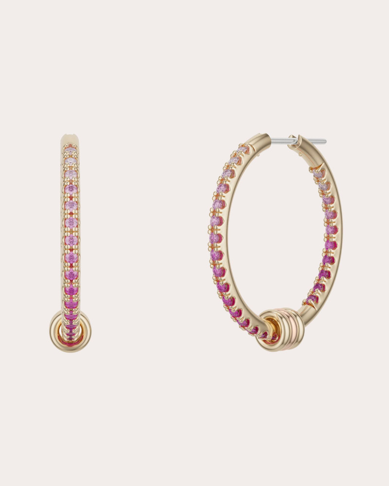 Argo Pink Sapphire & 18k Gold Ombré Hoop Earrings 1