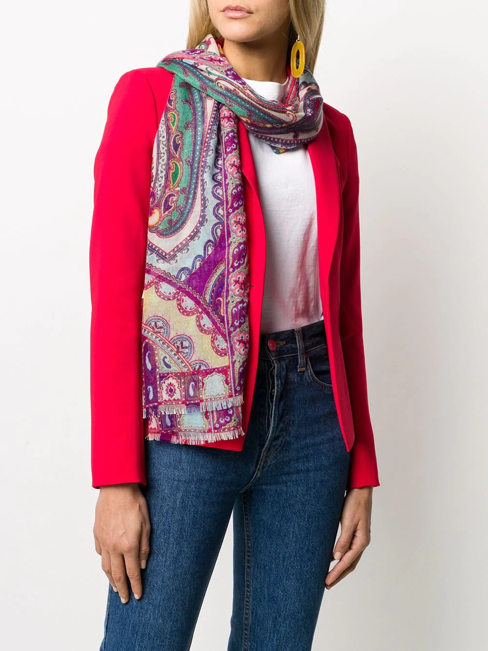 paisley print scarf - 2