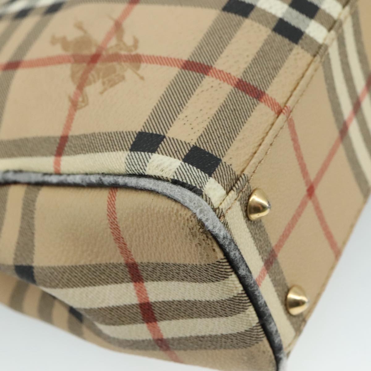 Burberry Nova Check Shoulder Bag Pvc Leather Beige - 16