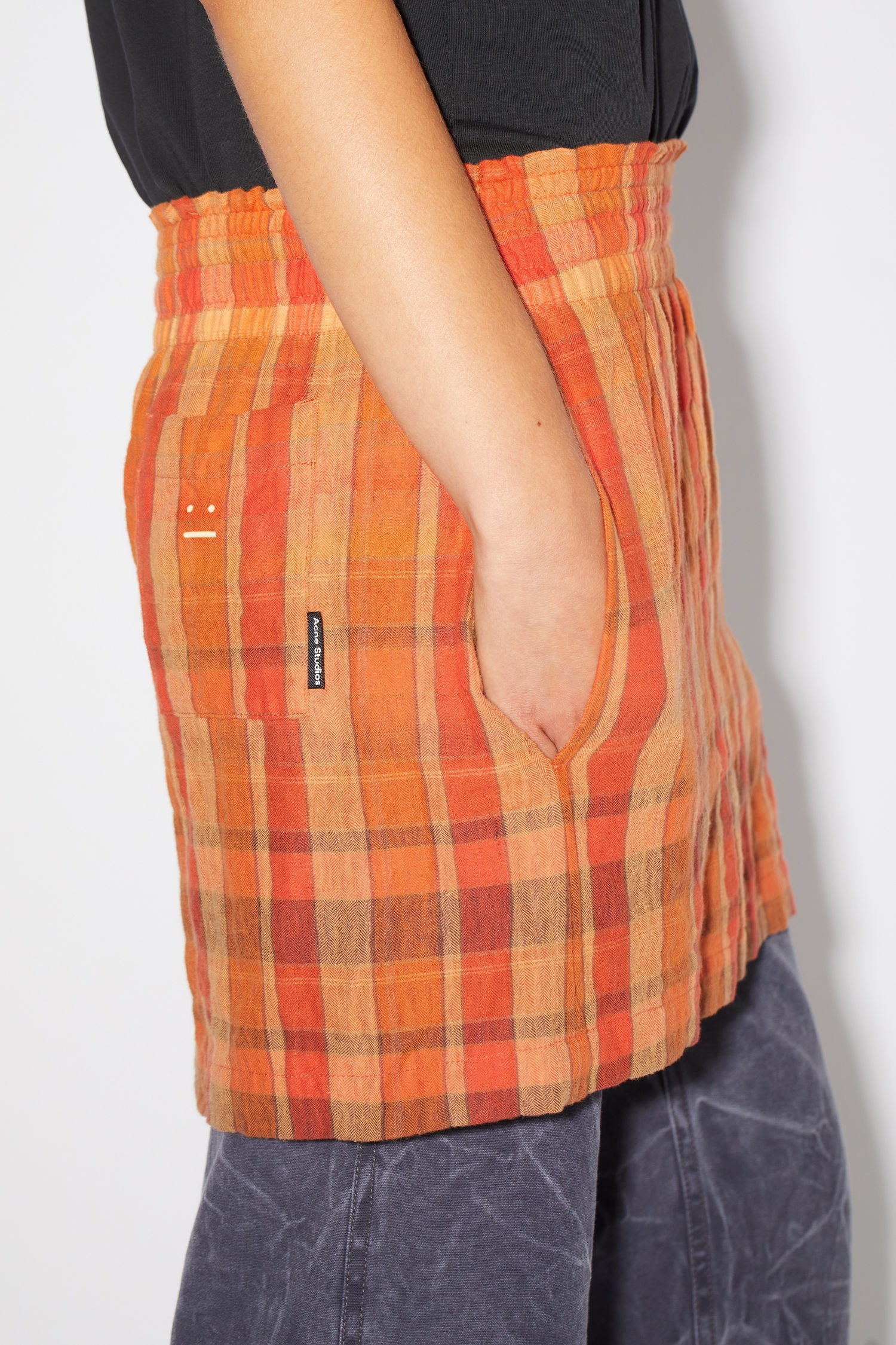 Flannel skirt - Brick red/apricot orange - 5
