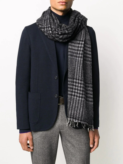 Faliero Sarti fringed check scarf outlook