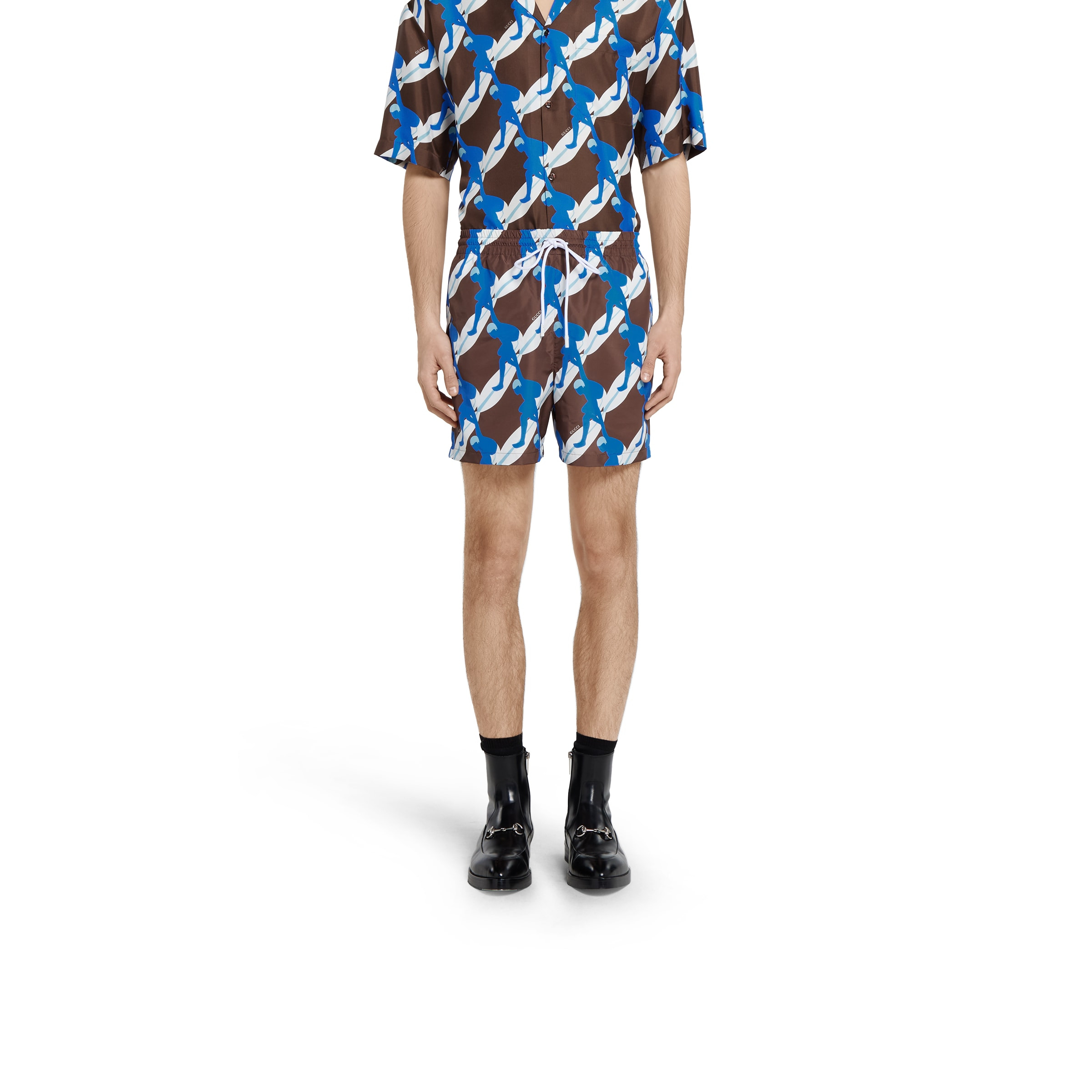 Printed technical poplin swim short - 3