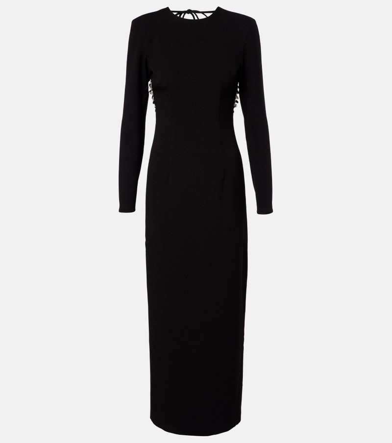 Sequined open-back crêpe maxi dress 1