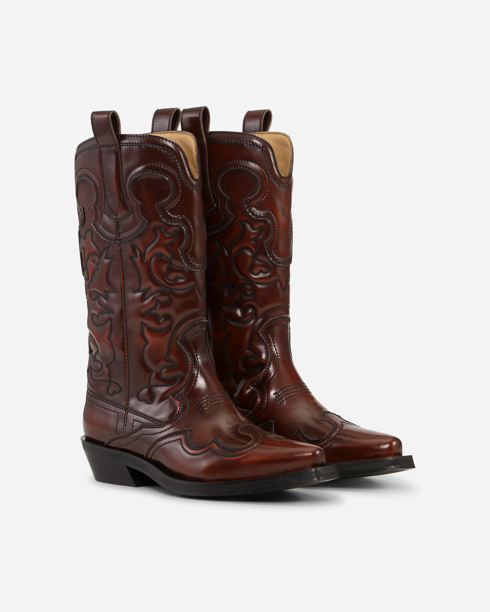 Mid Shaft Embroidered Western Boot Brushed - 2
