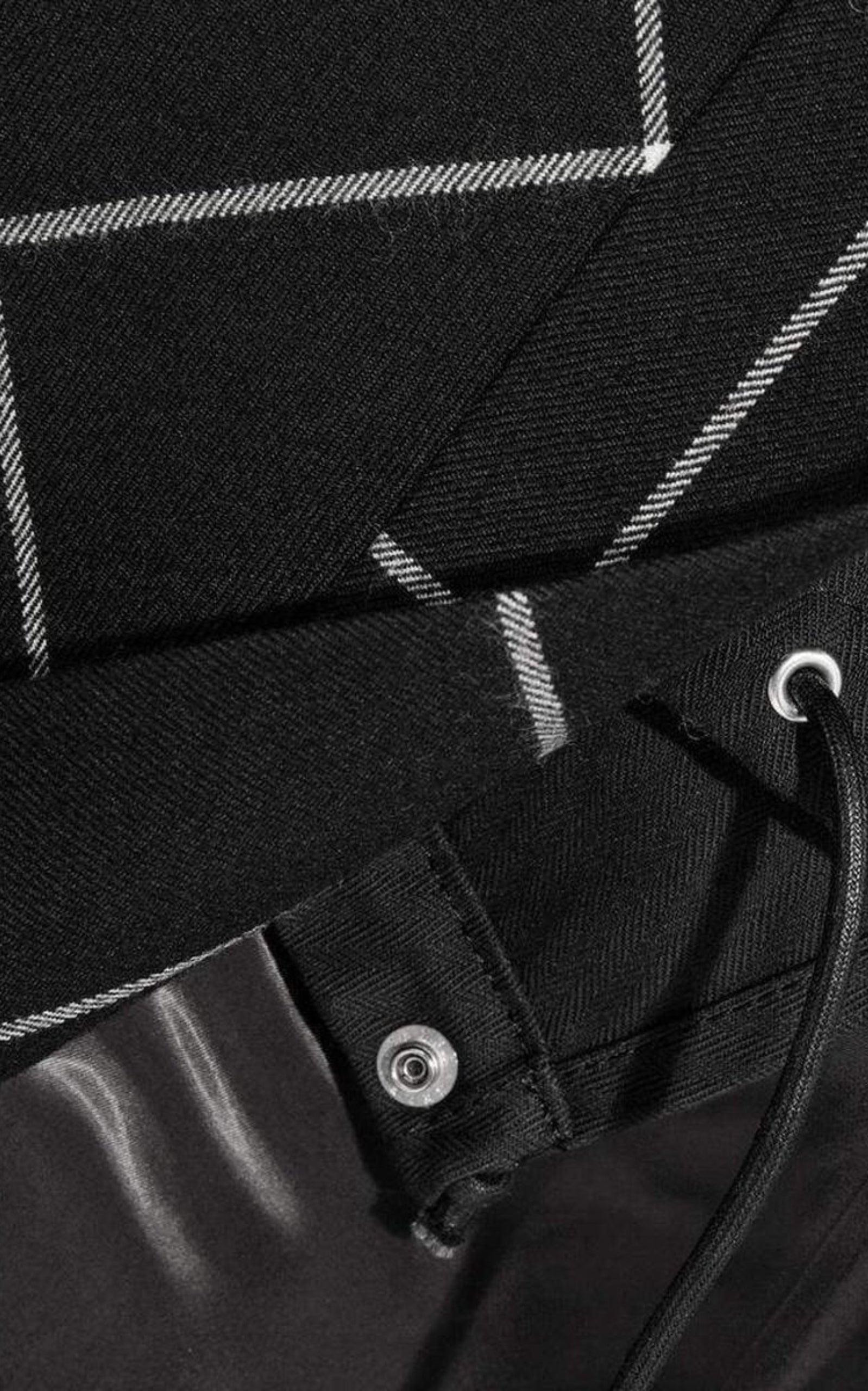 Cotton Twill-Paneled Checked Wool Skirt - 5