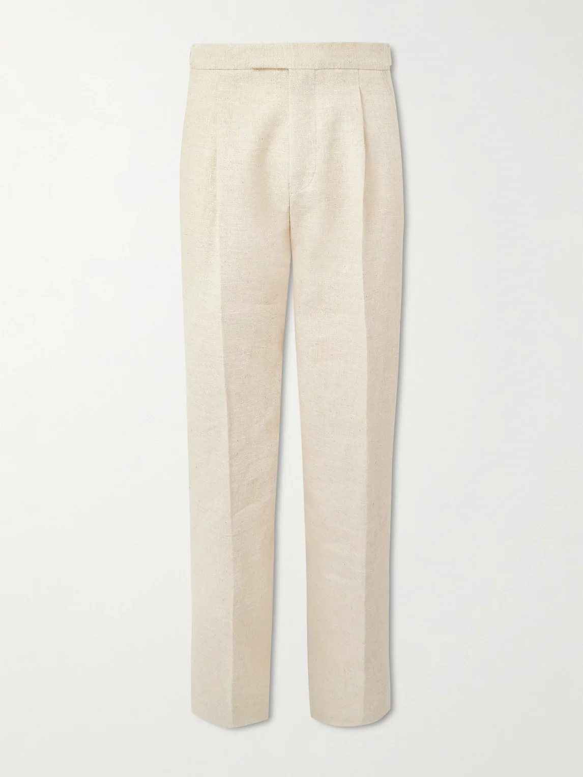 Straight-Leg Pleated Linen, Silk and Hemp-Blend Trousers - 1