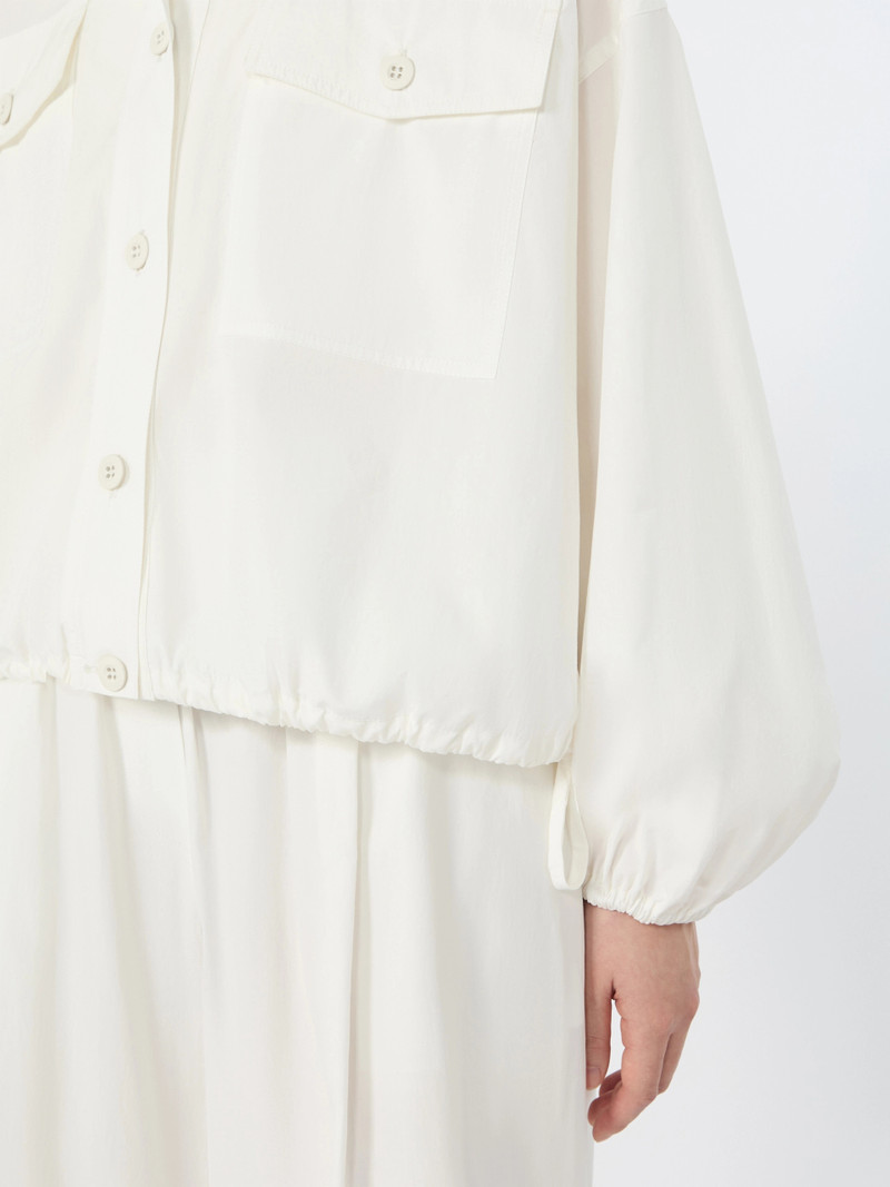WKIORIGANO Oversized jacket in cotton poplin - IVORY 6