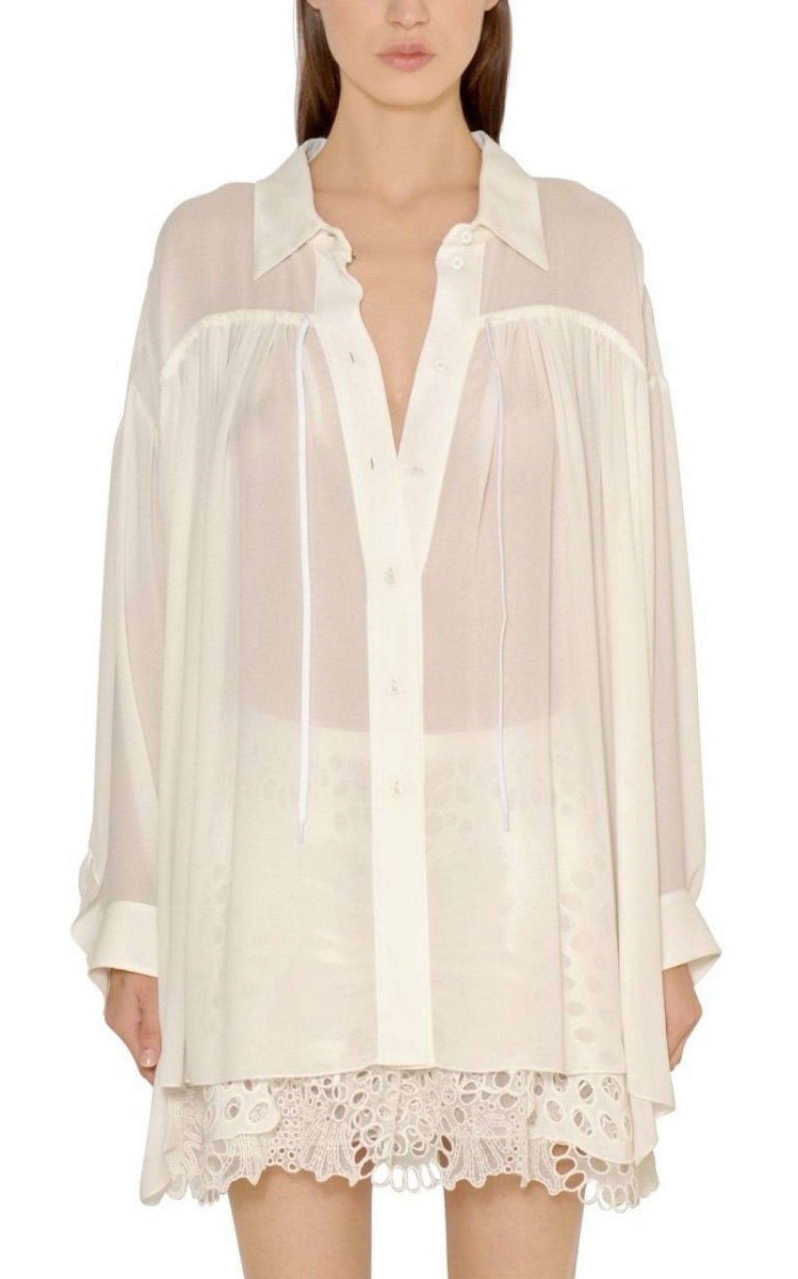 Oversize fine Crepe Shirt - 2