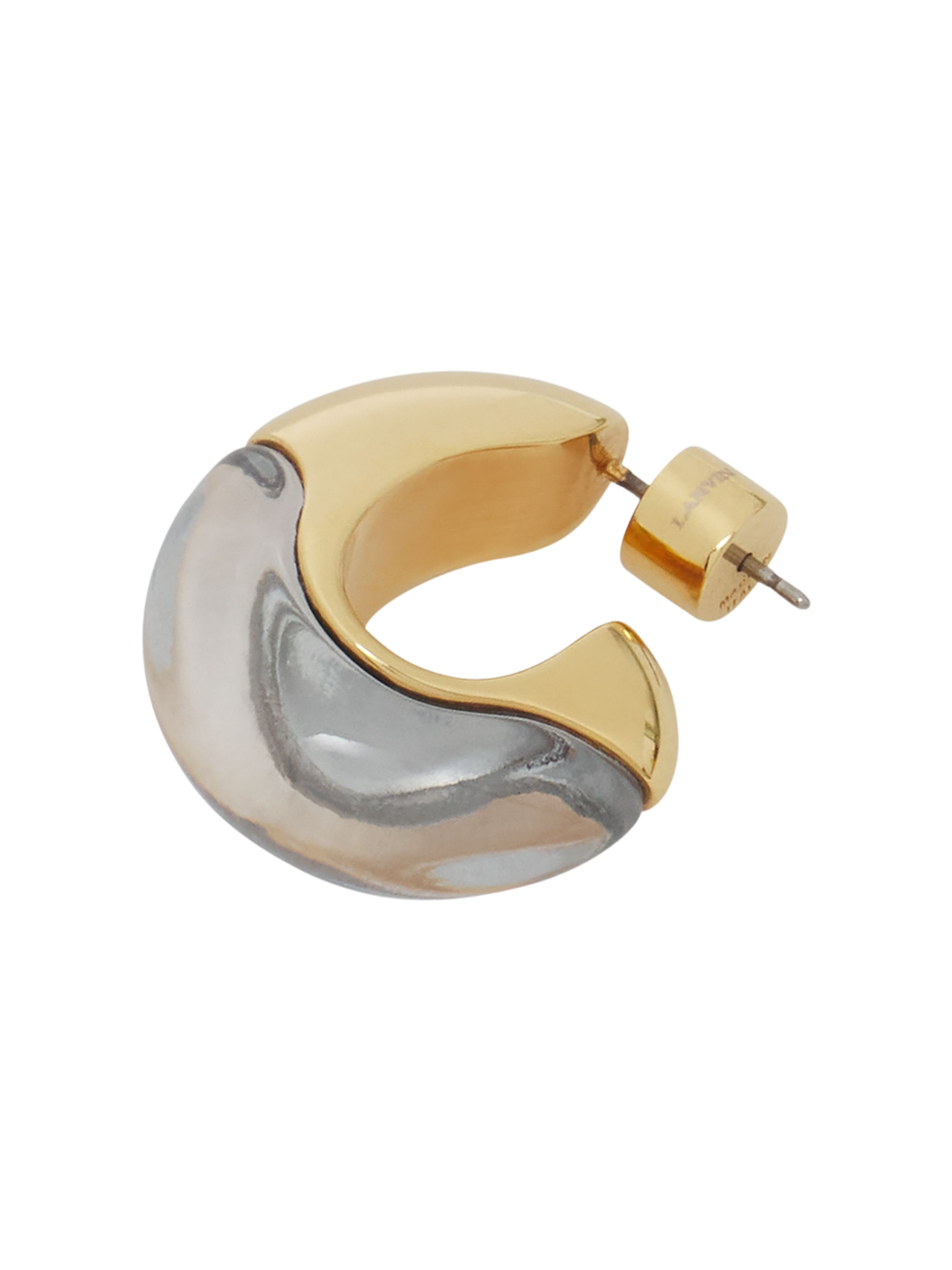 Lanvin Fargo Large Hoop Earrings in Gold/transparent at Nordstrom - 3
