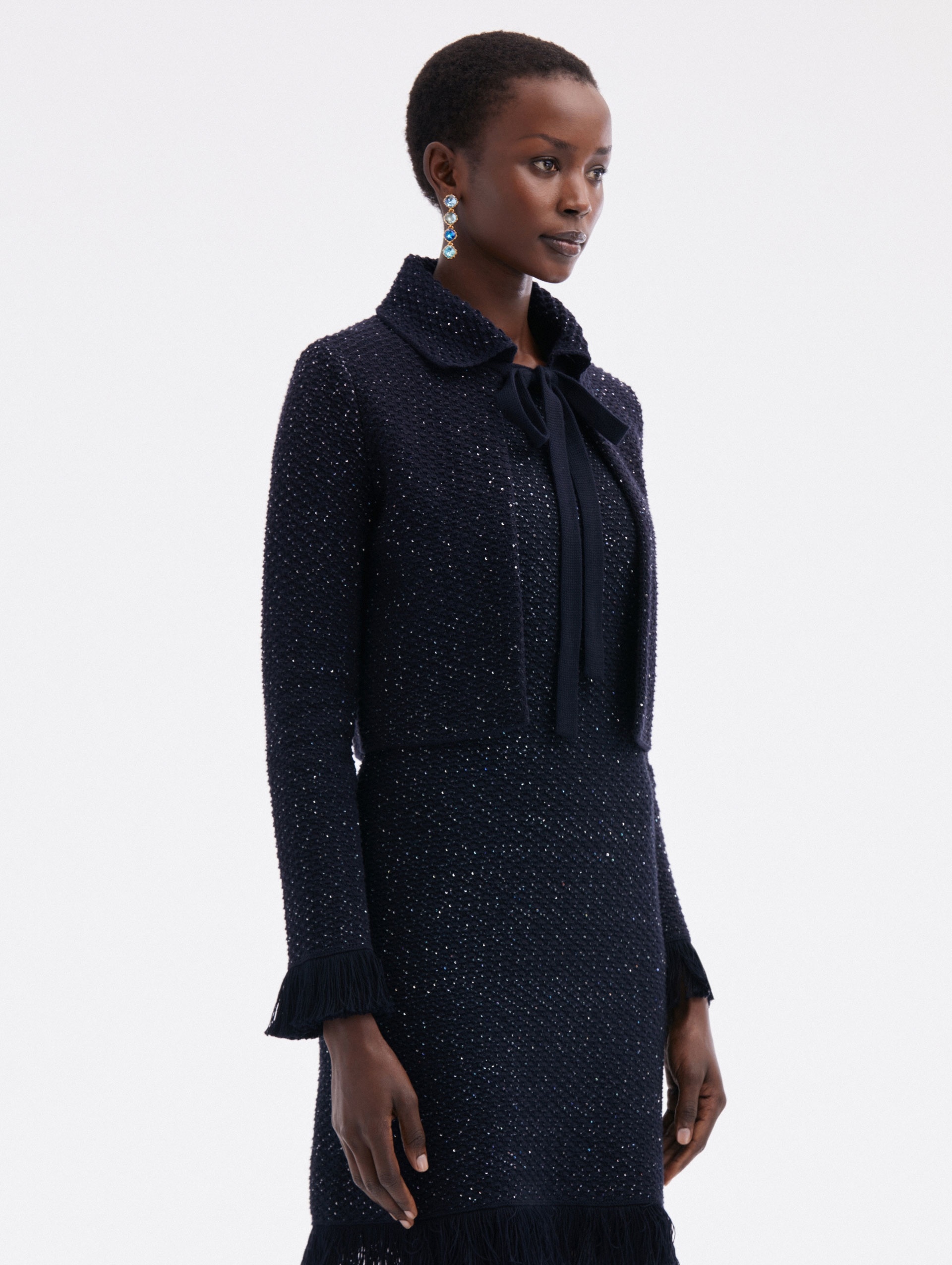 SEQUIN TWEED JACKET - 4