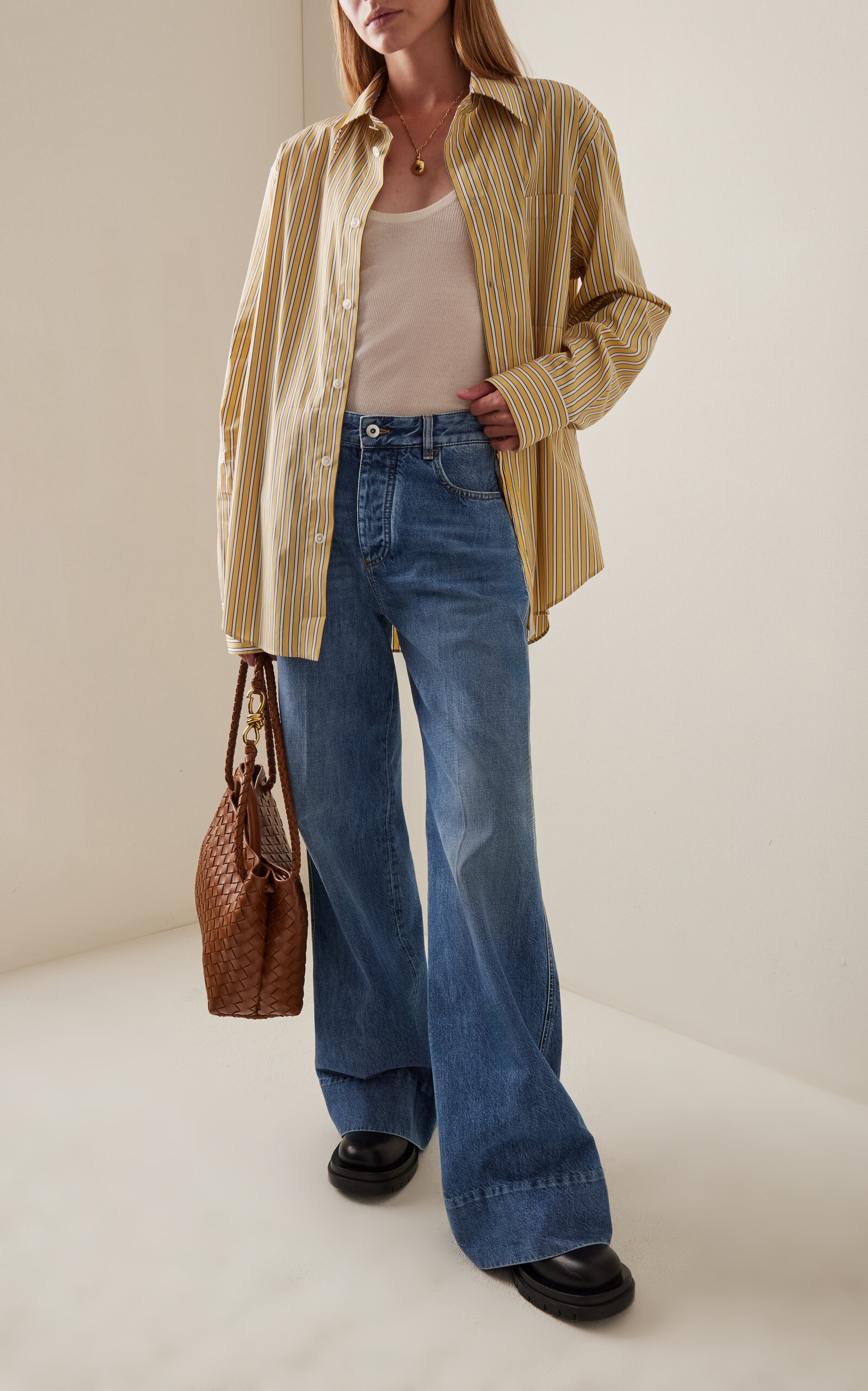 Rigid High-Rise Palazzo Jeans medium wash - 2