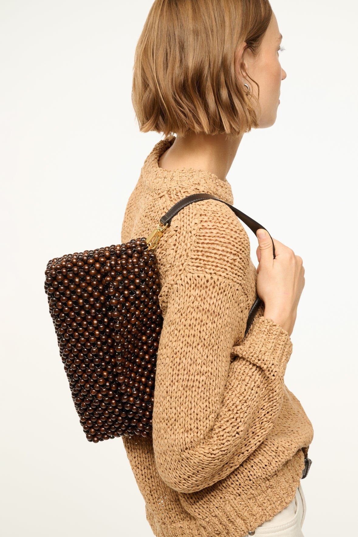 STAUD TIMMY SHOULDER BAG DARK BROWN - 6