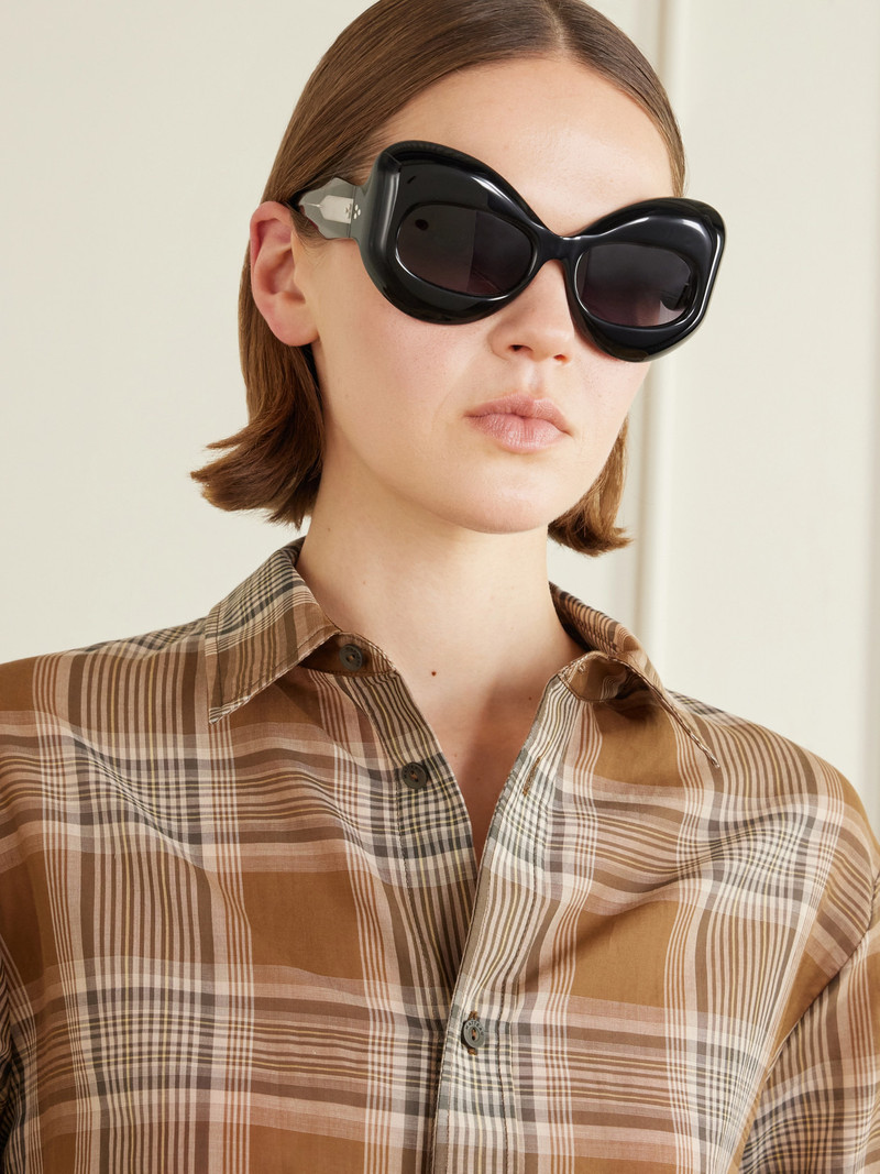 JACQUES MARIE MAGE + The Shining Round-frame Acetate Sunglasses outlook