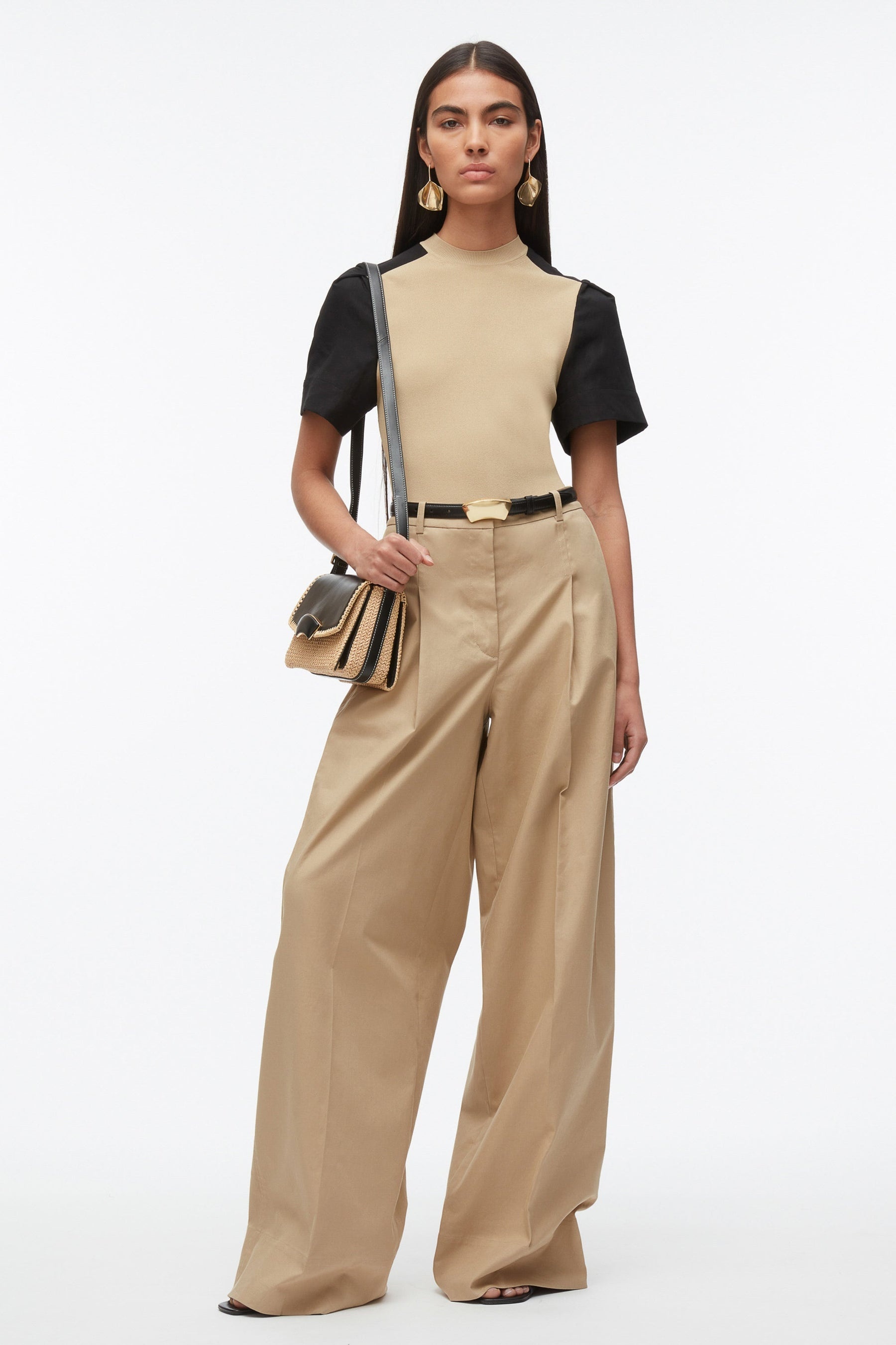 Compact Rib Top with Contrast Sleeves - 2