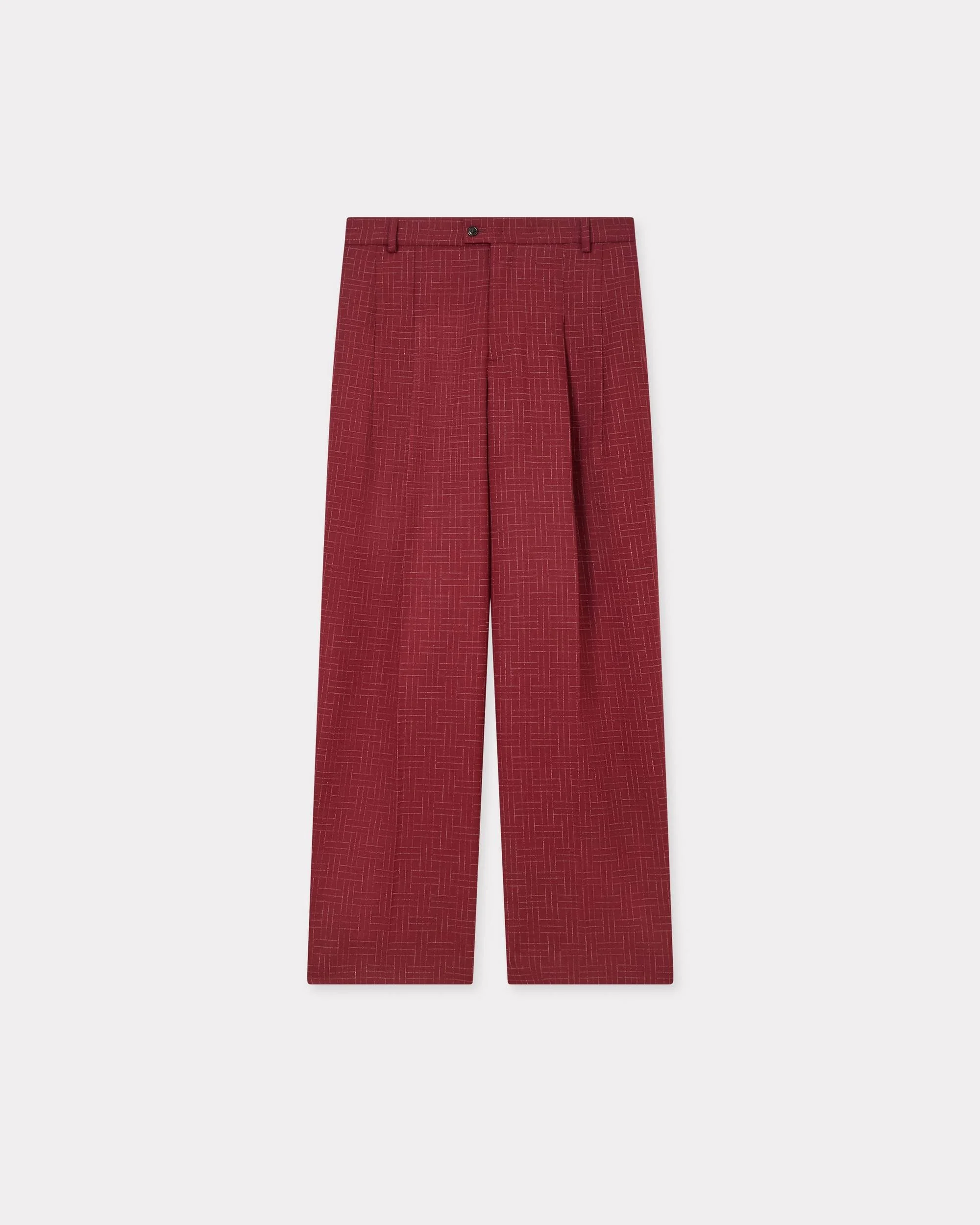 'KENZO Weave' straight tailored pants in virgin wool jacquard - 1