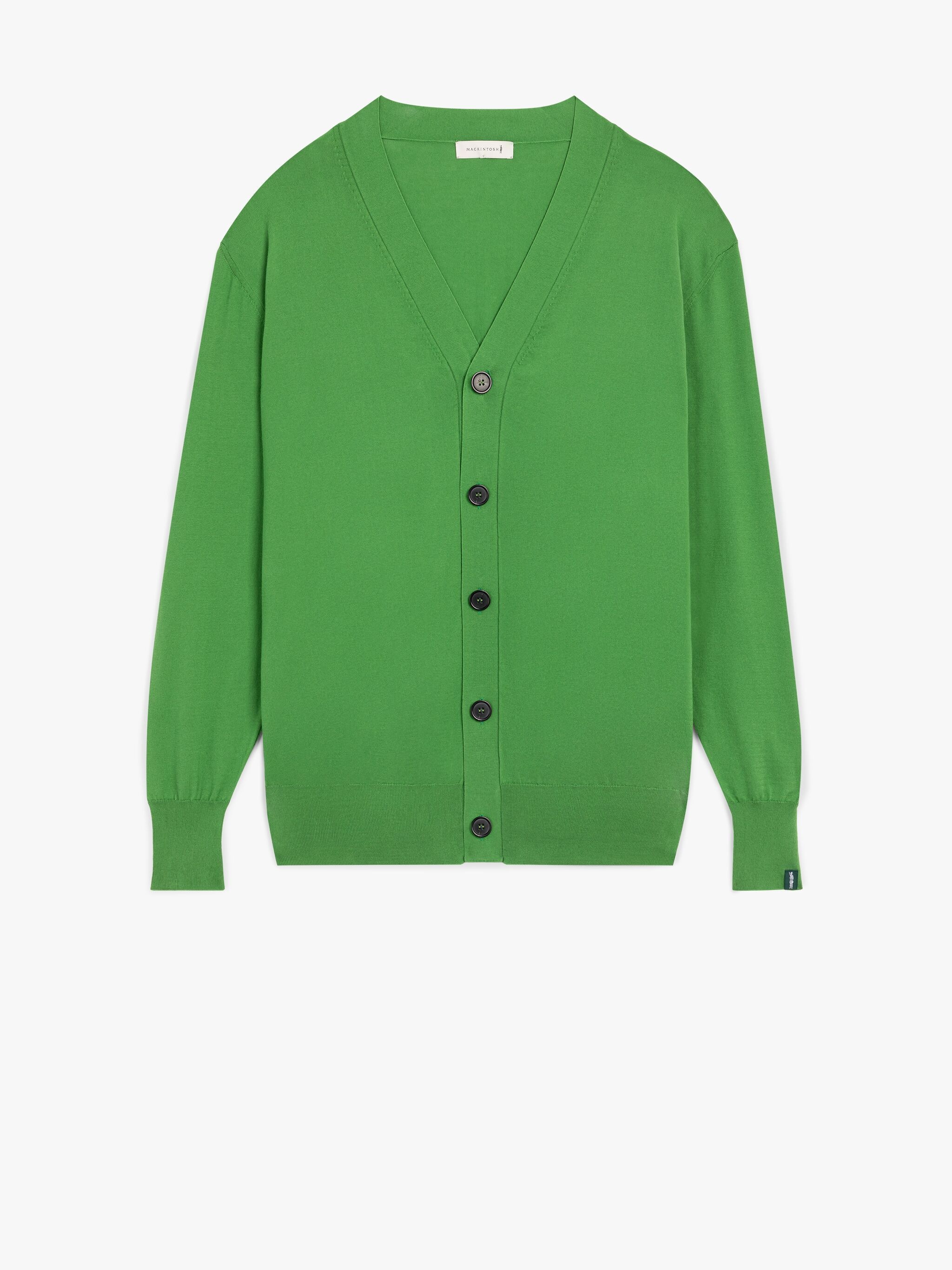 GREEN COTTON CARDIGAN - 1