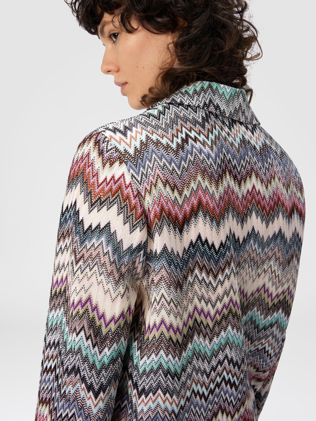 Single-Breasted Blazer with Snake Pattern - 5
