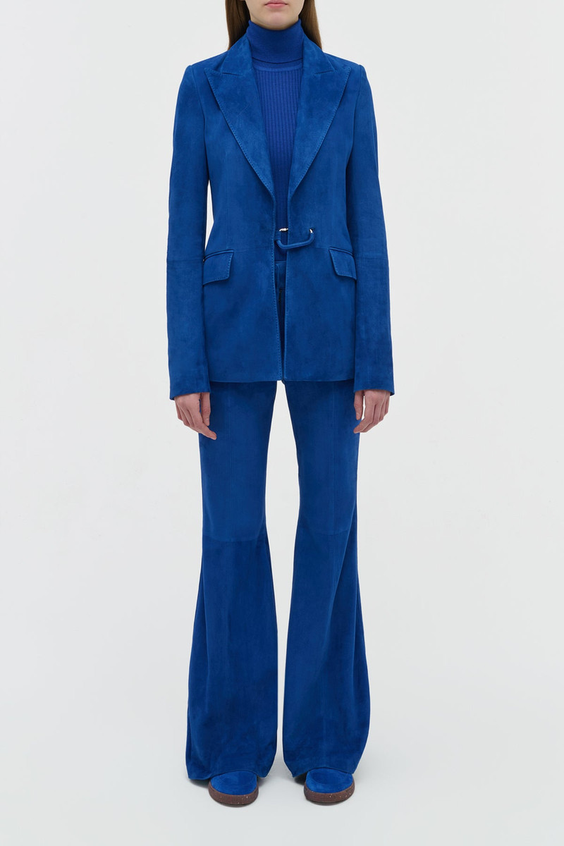 GABRIELA HEARST Rhein Flare Pant in Cobalt Suede outlook