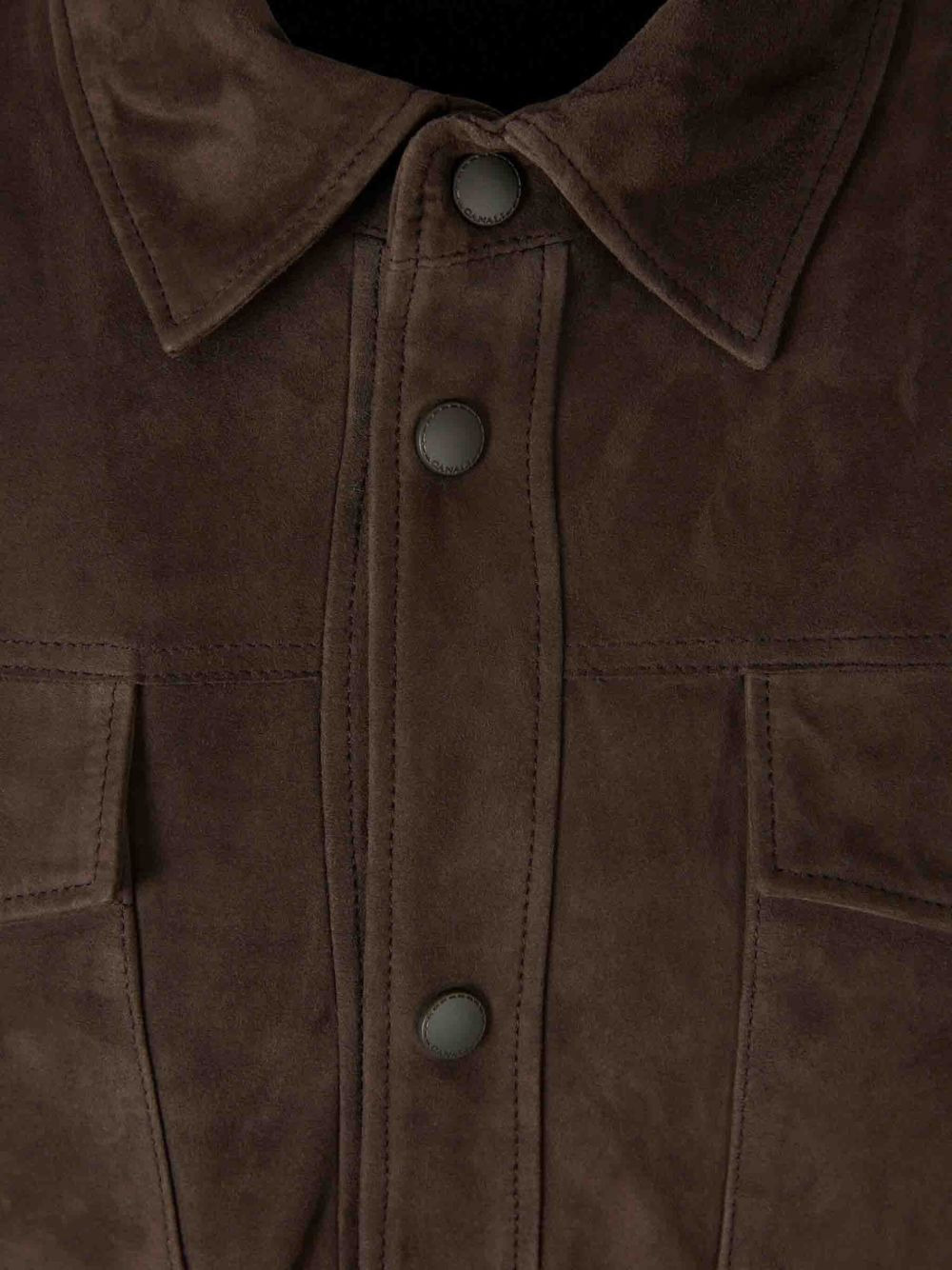 suede button-fastening shirt jacket - 3