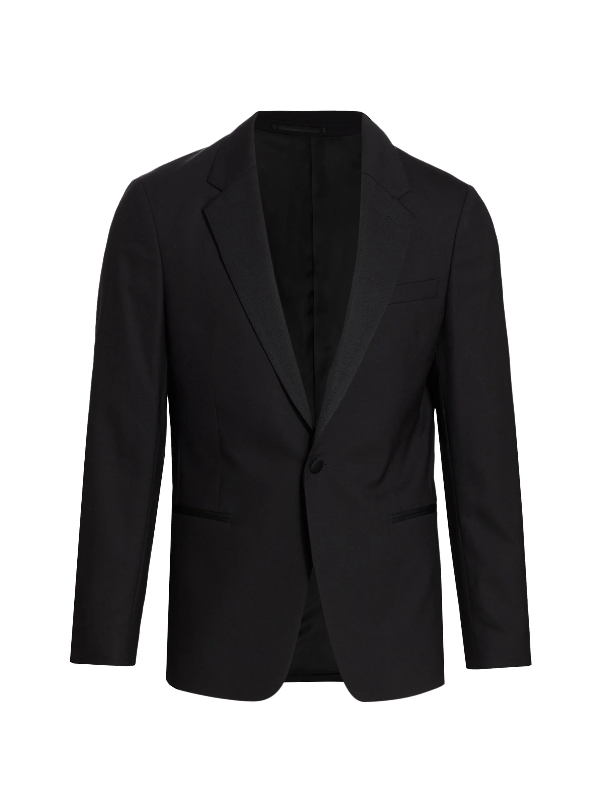 Men's Wool Tuxedo Jacket - Black - 1