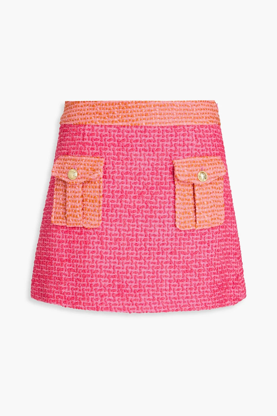 Rima two-tone cotton-blend bouclé-tweed mini skirt - 1