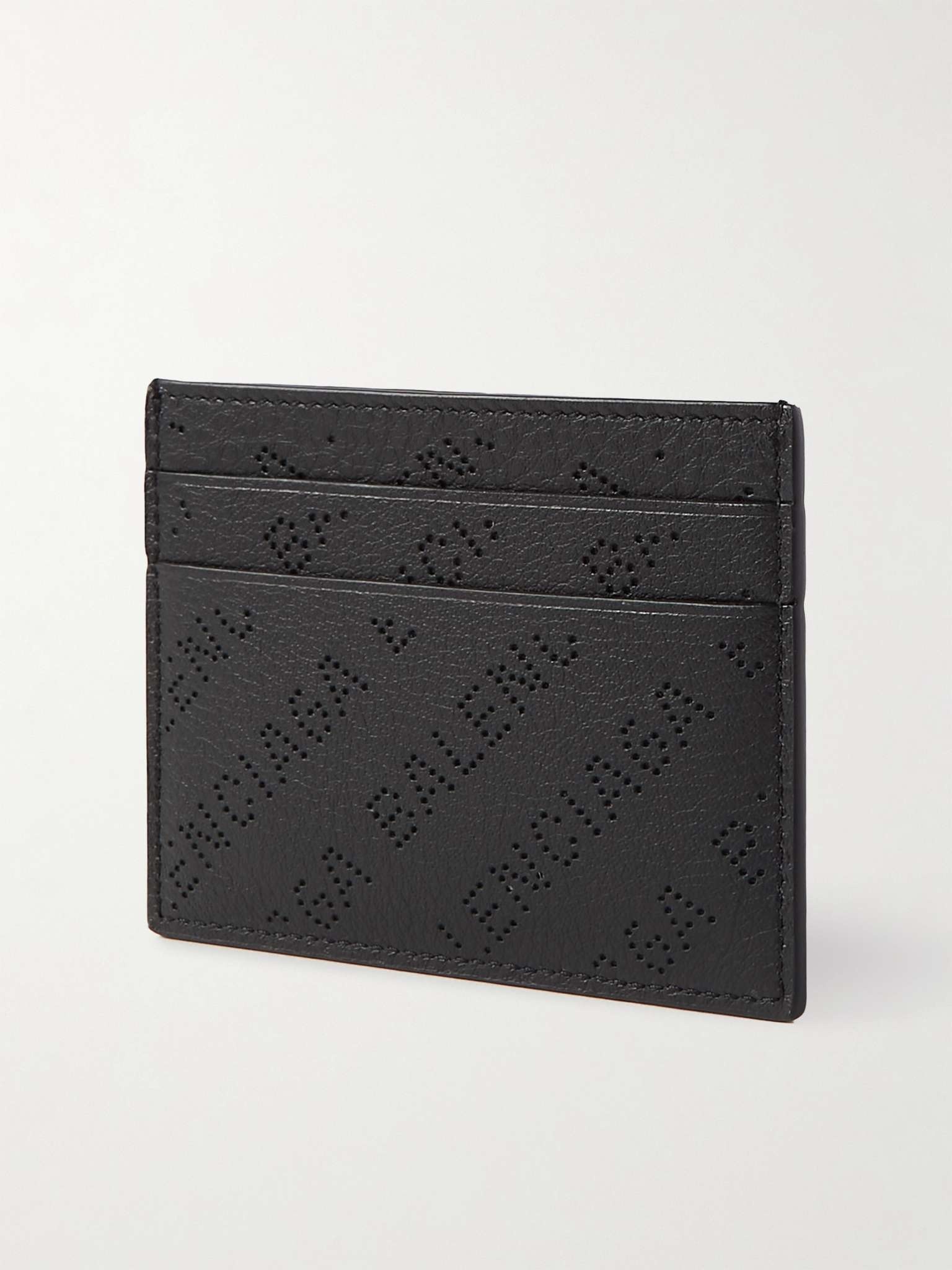 Logo-Perforated Leather Cardholder - 3