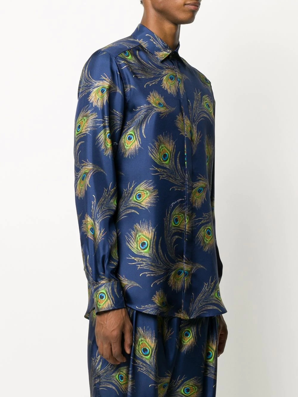 peacock print shirt - 3