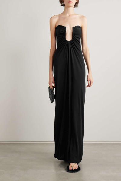 CHRISTOPHER ESBER Arced Palm strapless gathered jersey maxi dress outlook