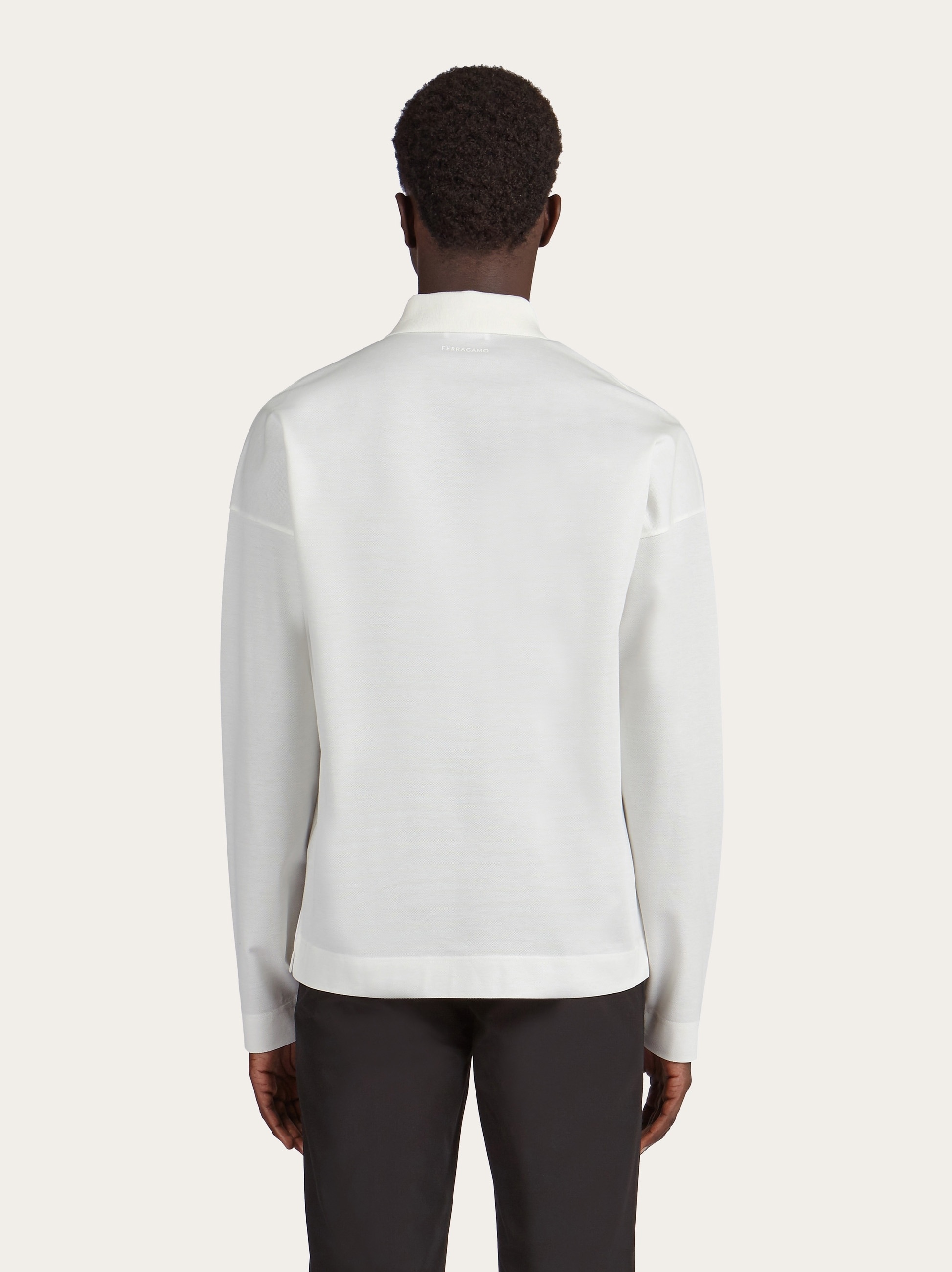 Jersey piquet long sleeved polo - 3