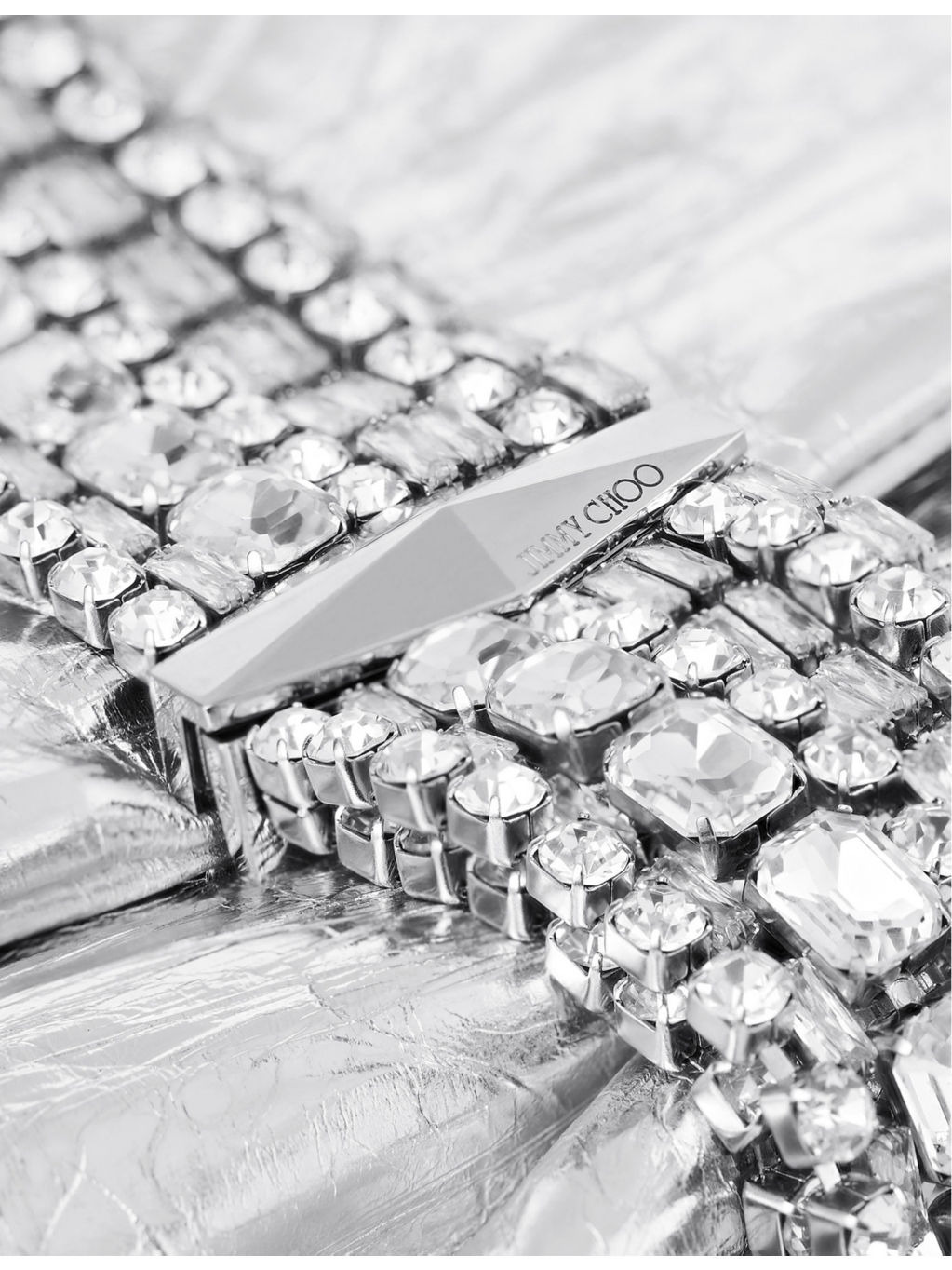 Zandra crystal-embellished metallic-leather clutch bag - 2