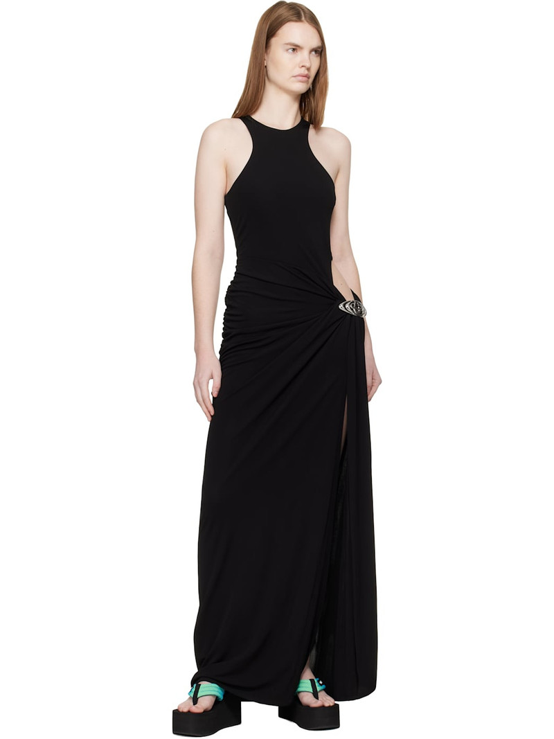 CASABLANCA Black Draped Maxi Dress outlook