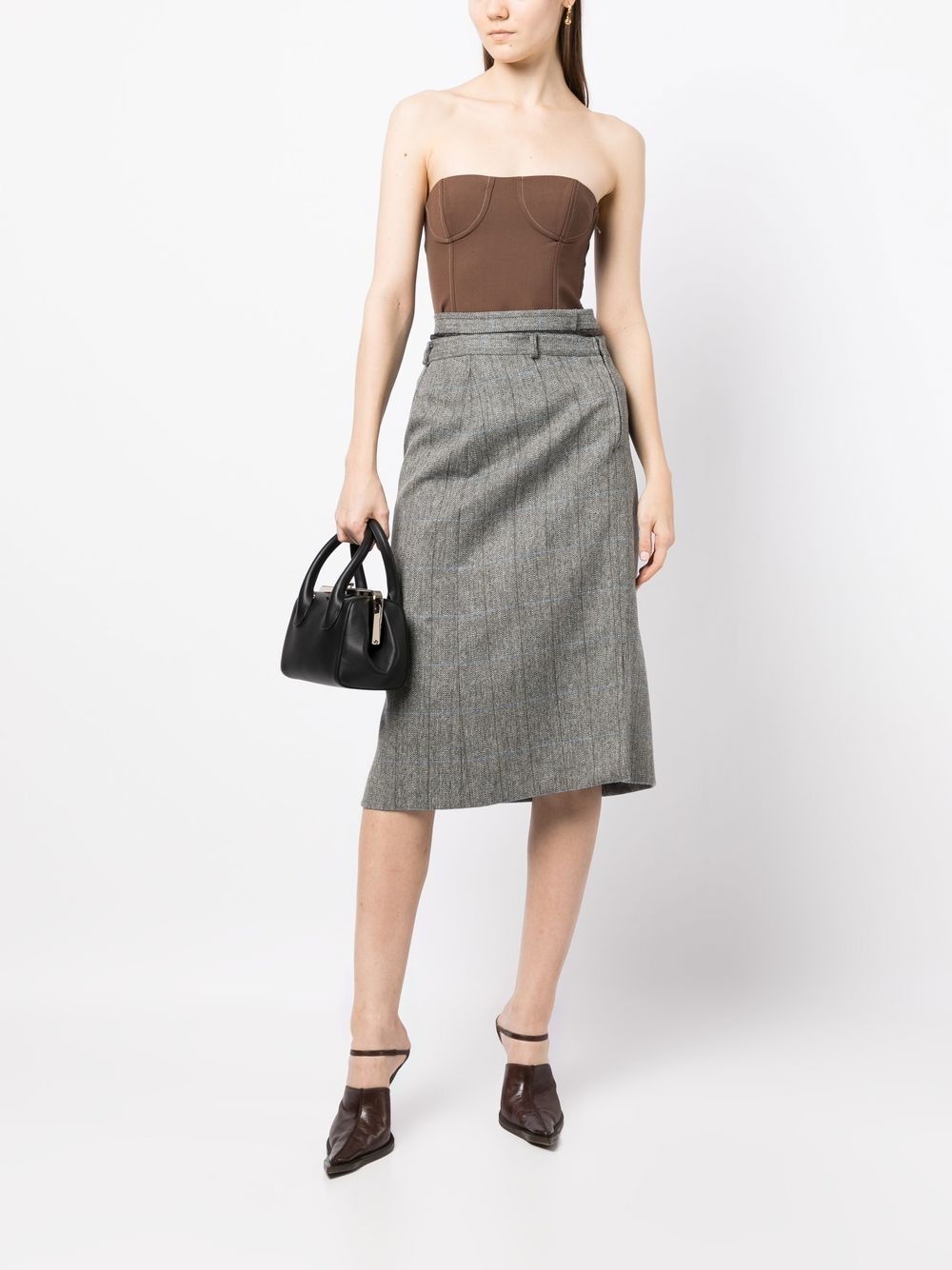asymmetric draped skirt - 6