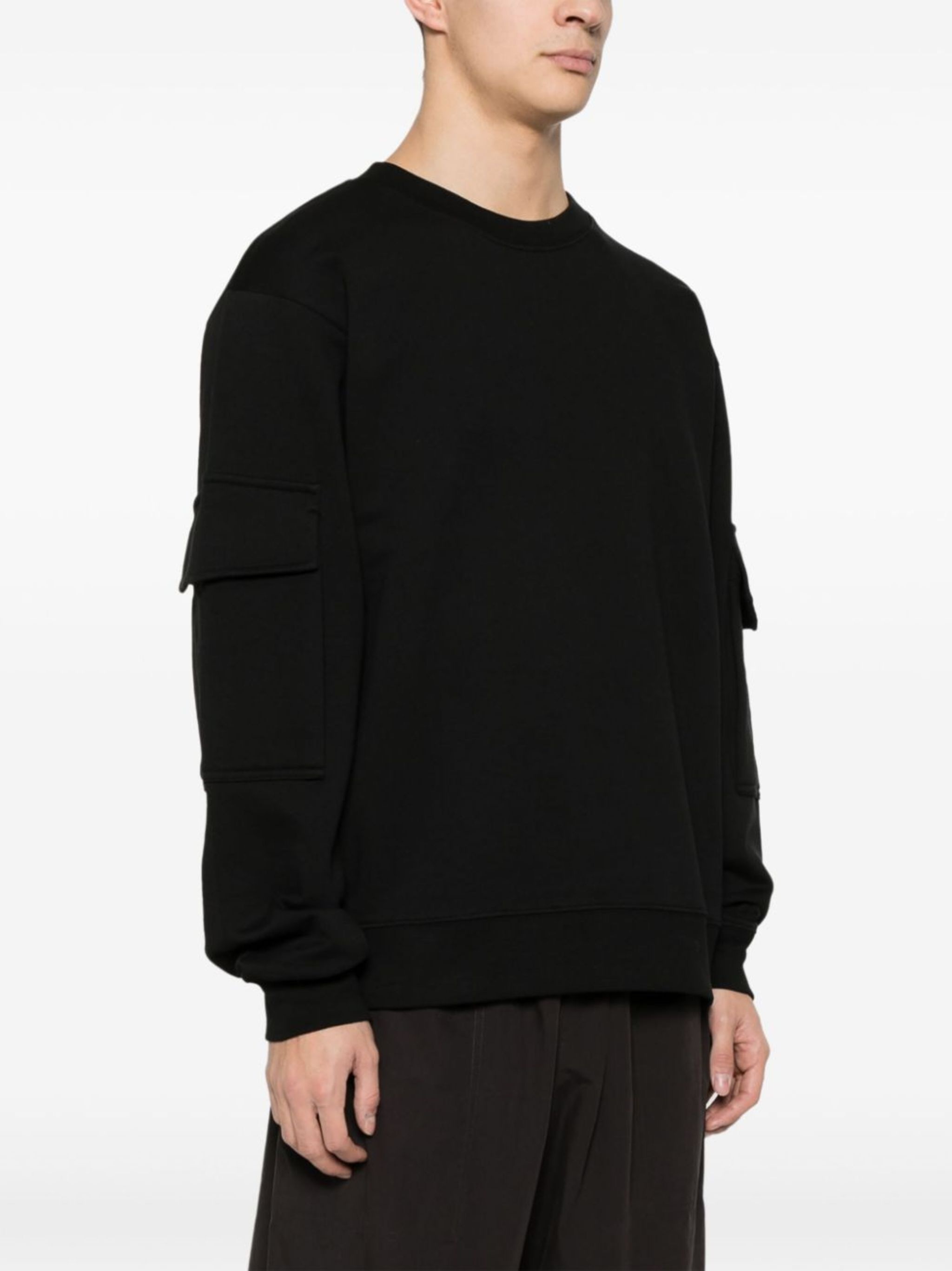 sleeve-pocket cotton sweatshirt - 3