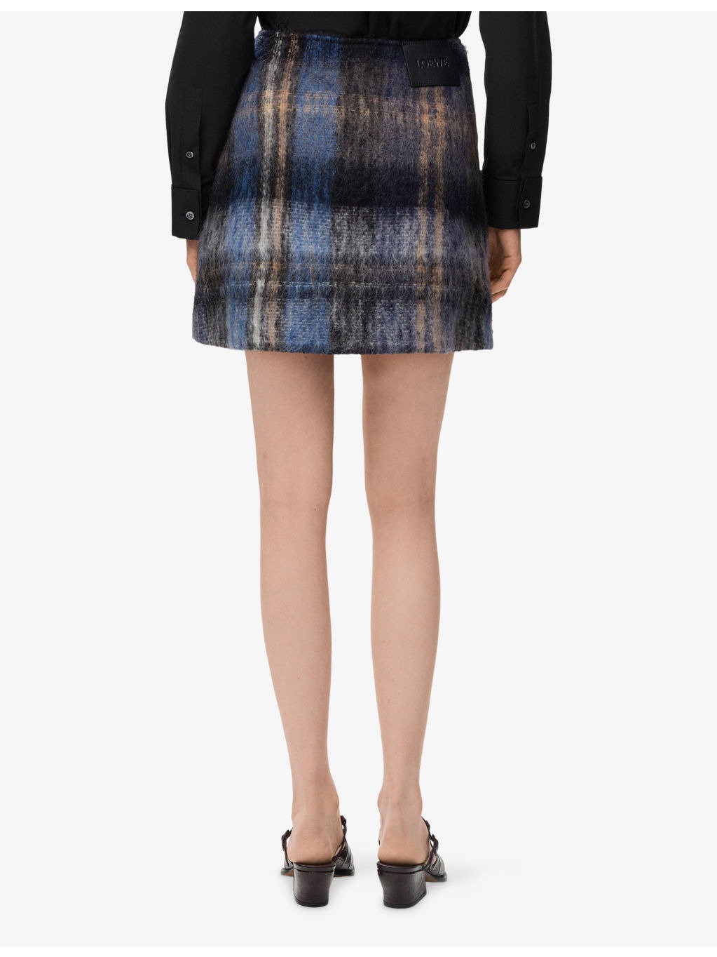 Check Brushed Wool-Blend Mini Skirt - 4