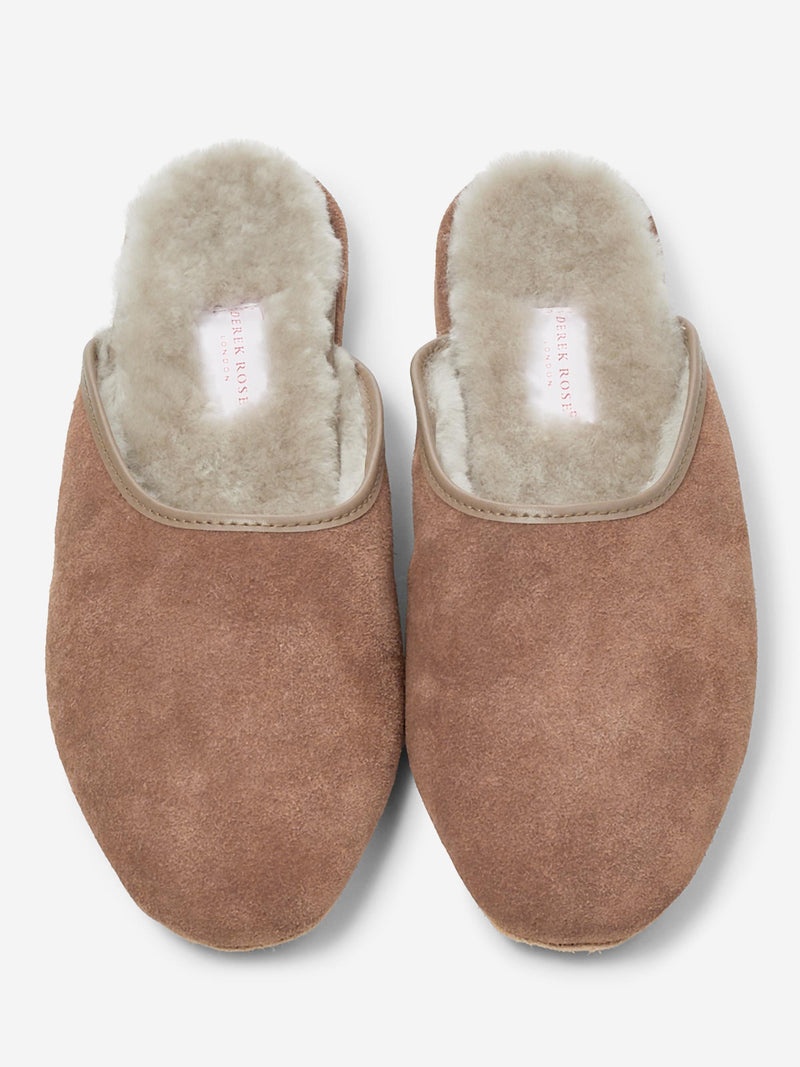 Women's Mule Slippers Imogen Suede Sheepskin Camel - 6
